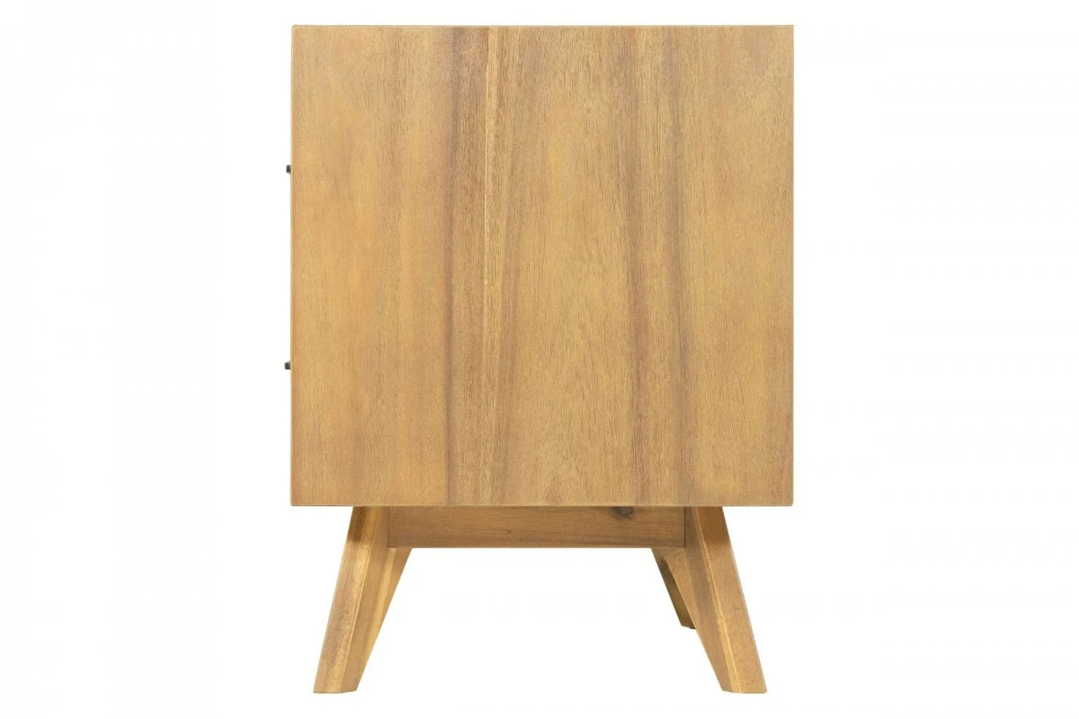 Natural Light Mocha Contemporary Nightstand With Two Drawers By Homeroots - Image 8