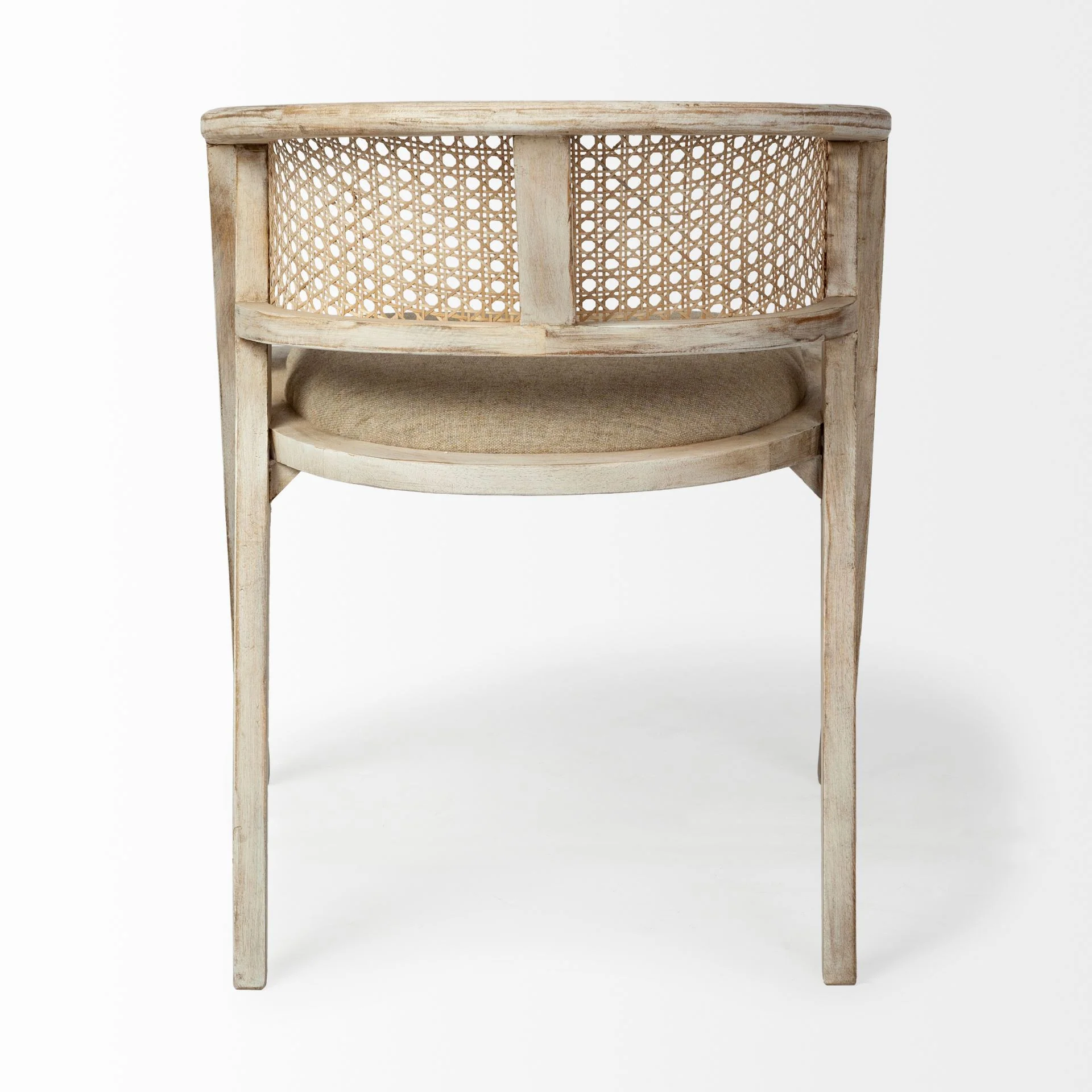 Natural Linen Seat With Blonde Wooden Frame Dining Chair By Homeroots - Image 4