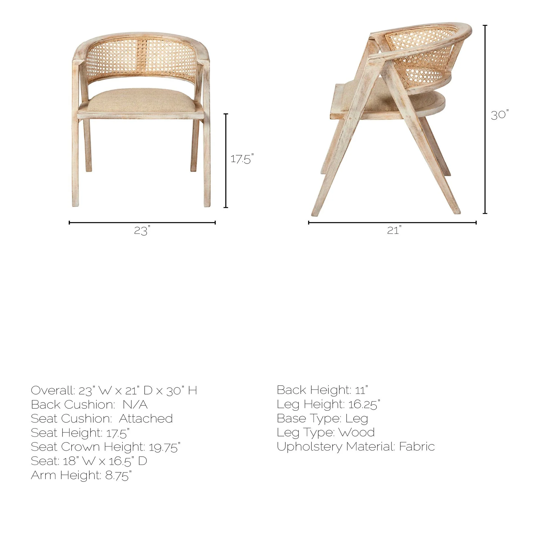Natural Linen Seat With Blonde Wooden Frame Dining Chair By Homeroots - Image 7