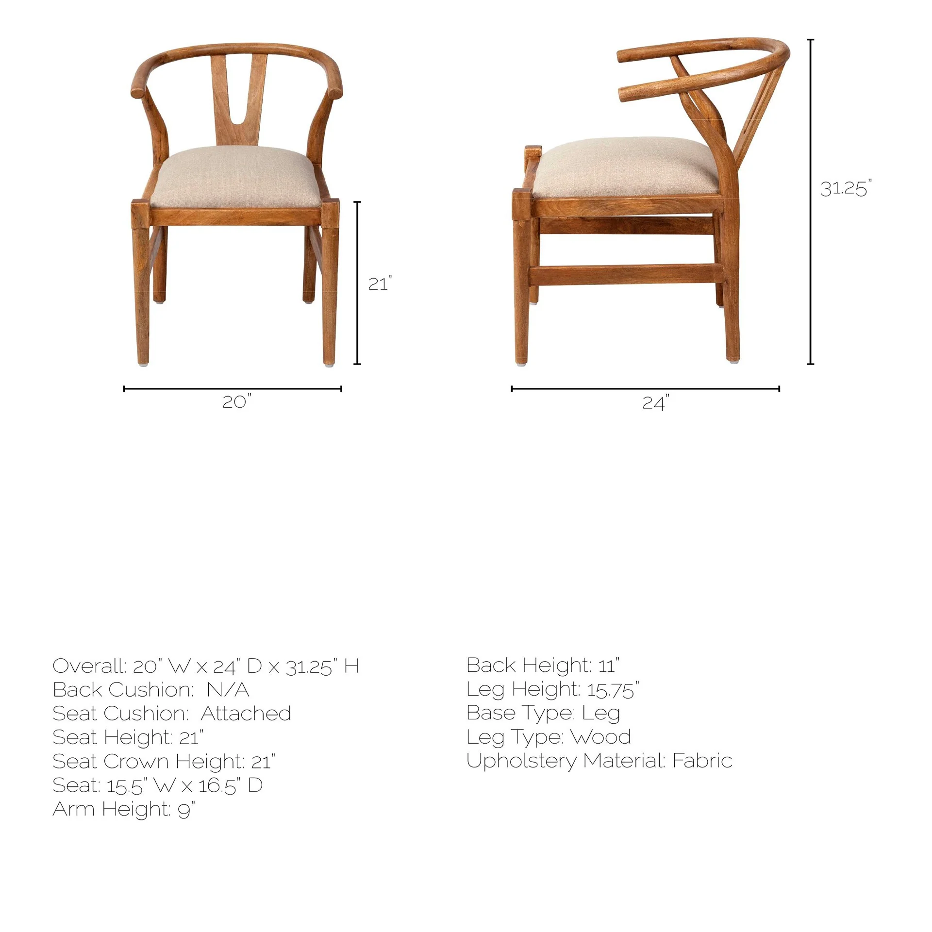Natural Linen Seat With Light Brown Wooden Frame Dining Chair By Homeroots - Image 7