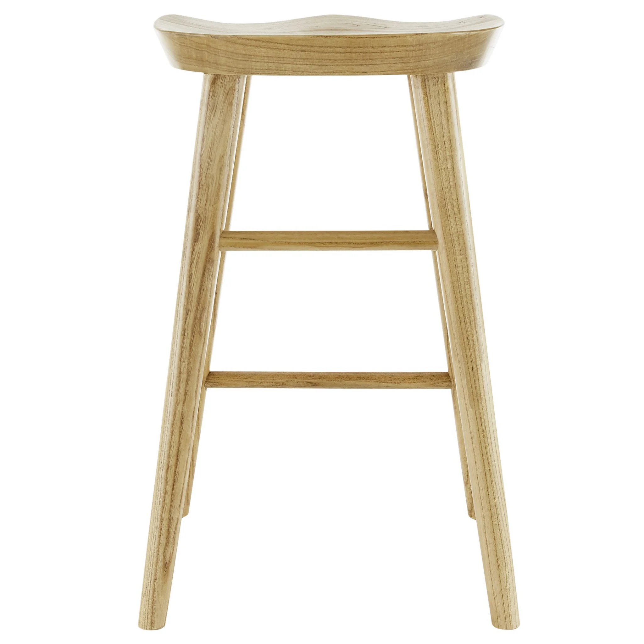 Natural Manufactured Wood Backless Counter Height Bar Chair By Homeroots - Image 5