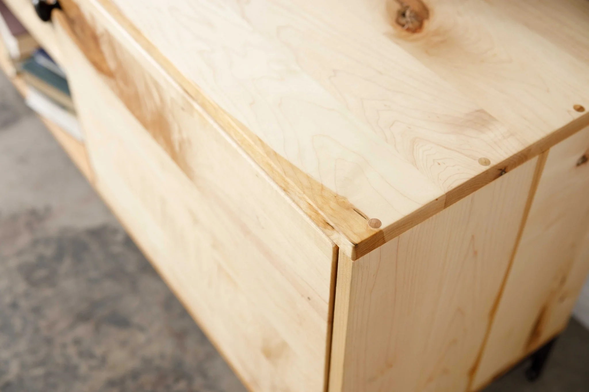 Natural Maple And Black Steel TV Stand or Media Center By Homeroots - Image 6