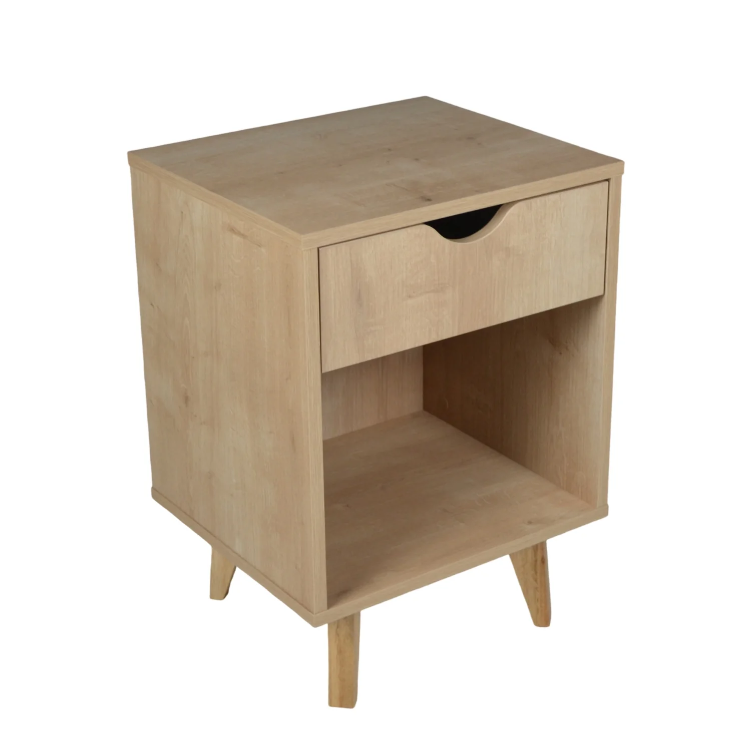 Natural One Drawer Nightstand By Homeroots - Image 2