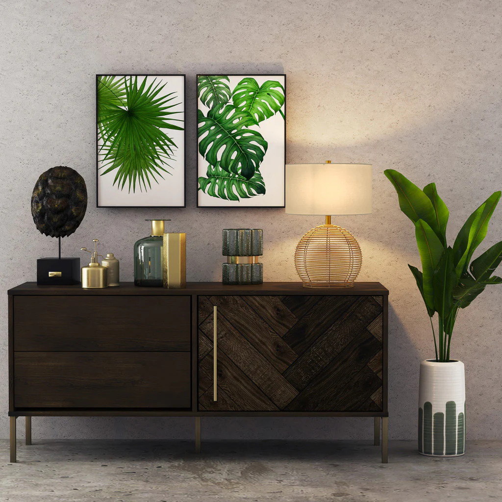 Natural Rattan Table Lamp With White Drum Shade By Homeroots - Image 6