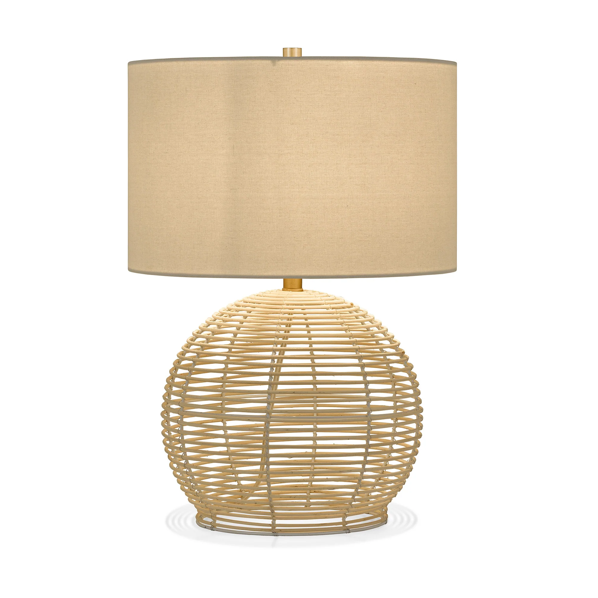 Natural Rattan Table Lamp With White Drum Shade By Homeroots - Image 7