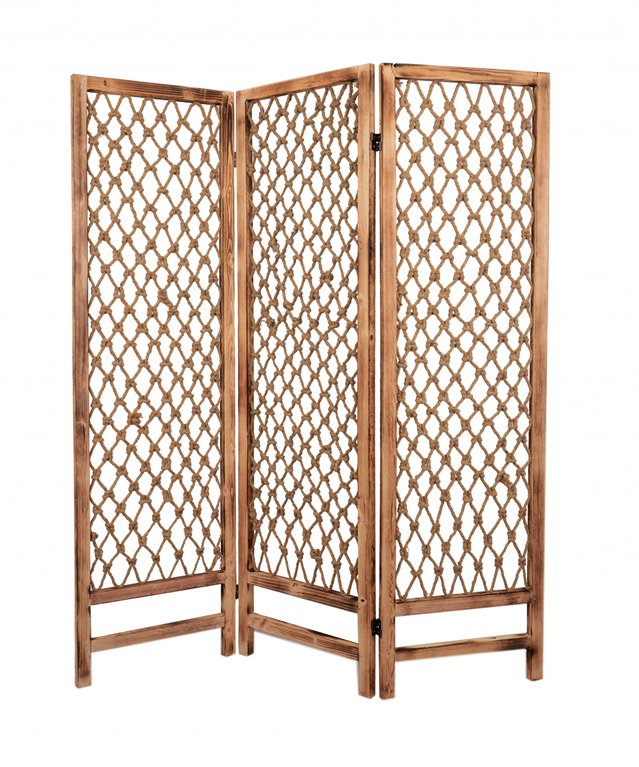Natural Rope Wooden Screen By Homeroots - Image 2