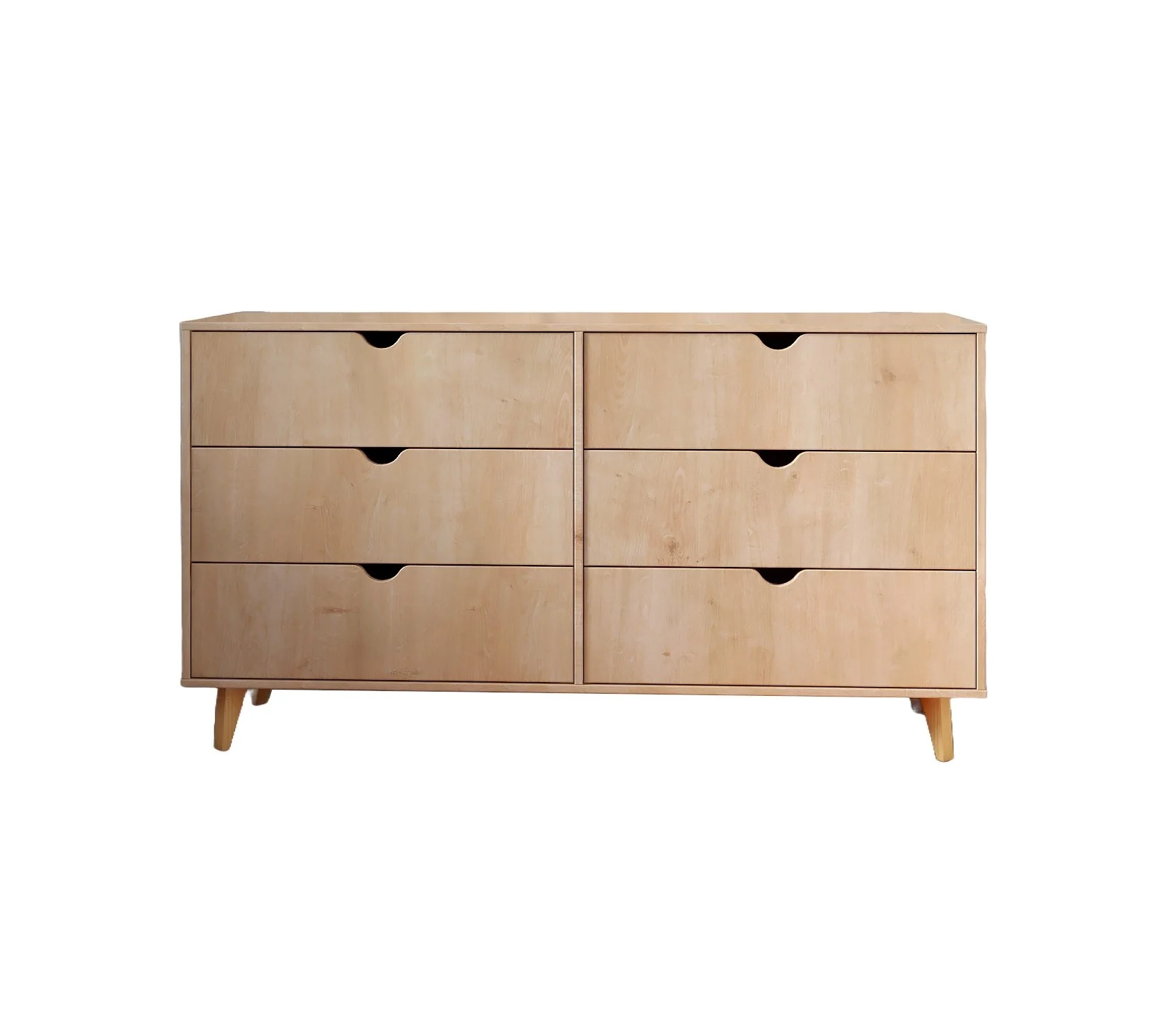 Natural Six Drawer Double Dresser By Homeroots - Image 3