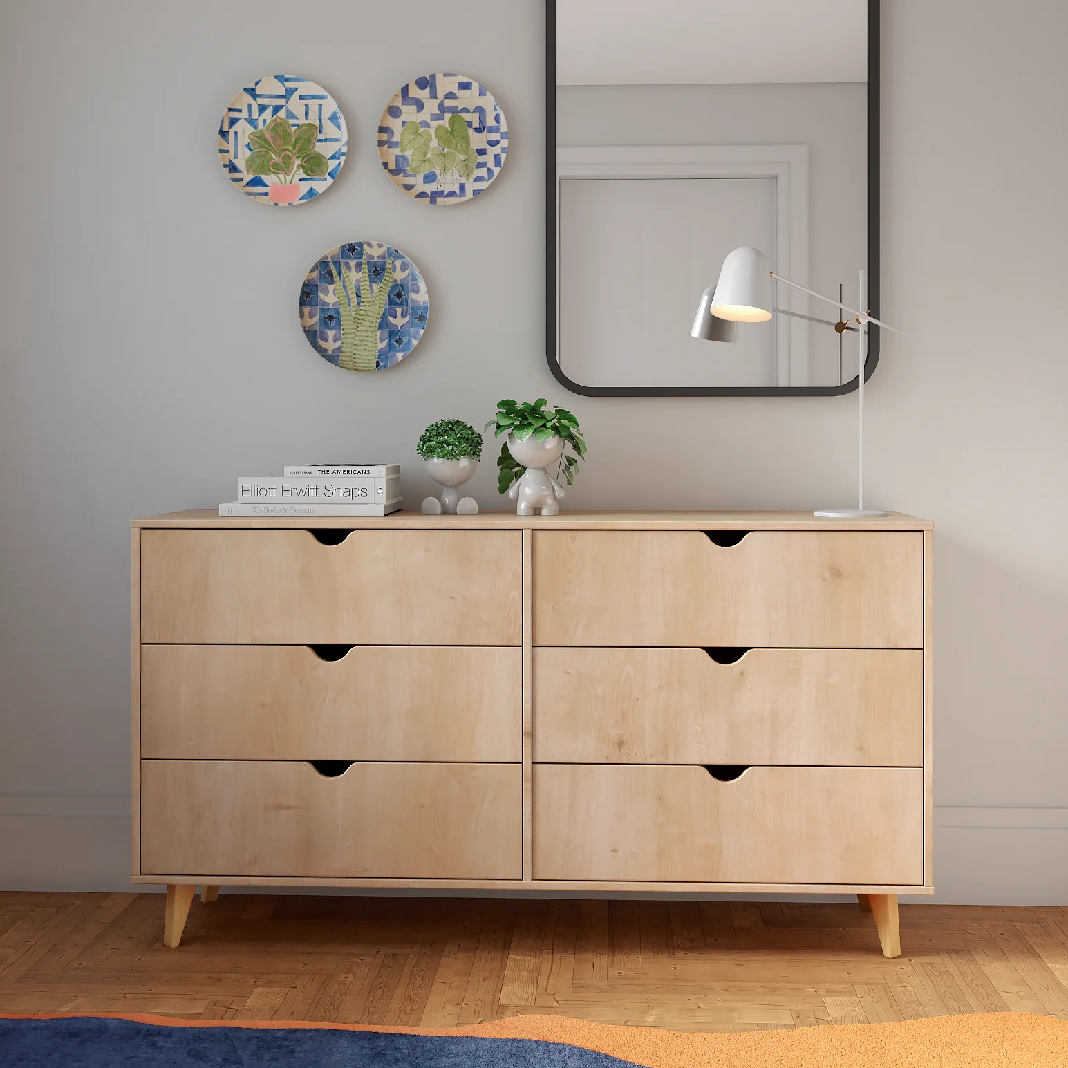 Natural Six Drawer Double Dresser By Homeroots - Image 7