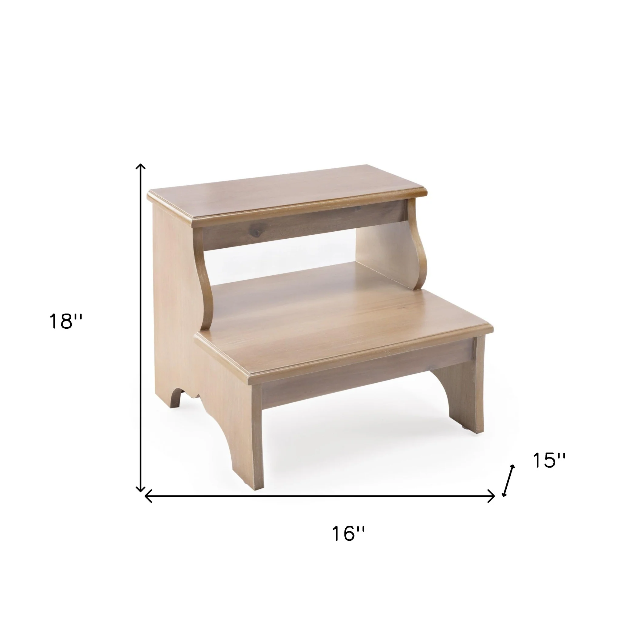 Natural Solid Wood and Solid and Manufactured Wood Backless Bar Chair By Homeroots - Image 5