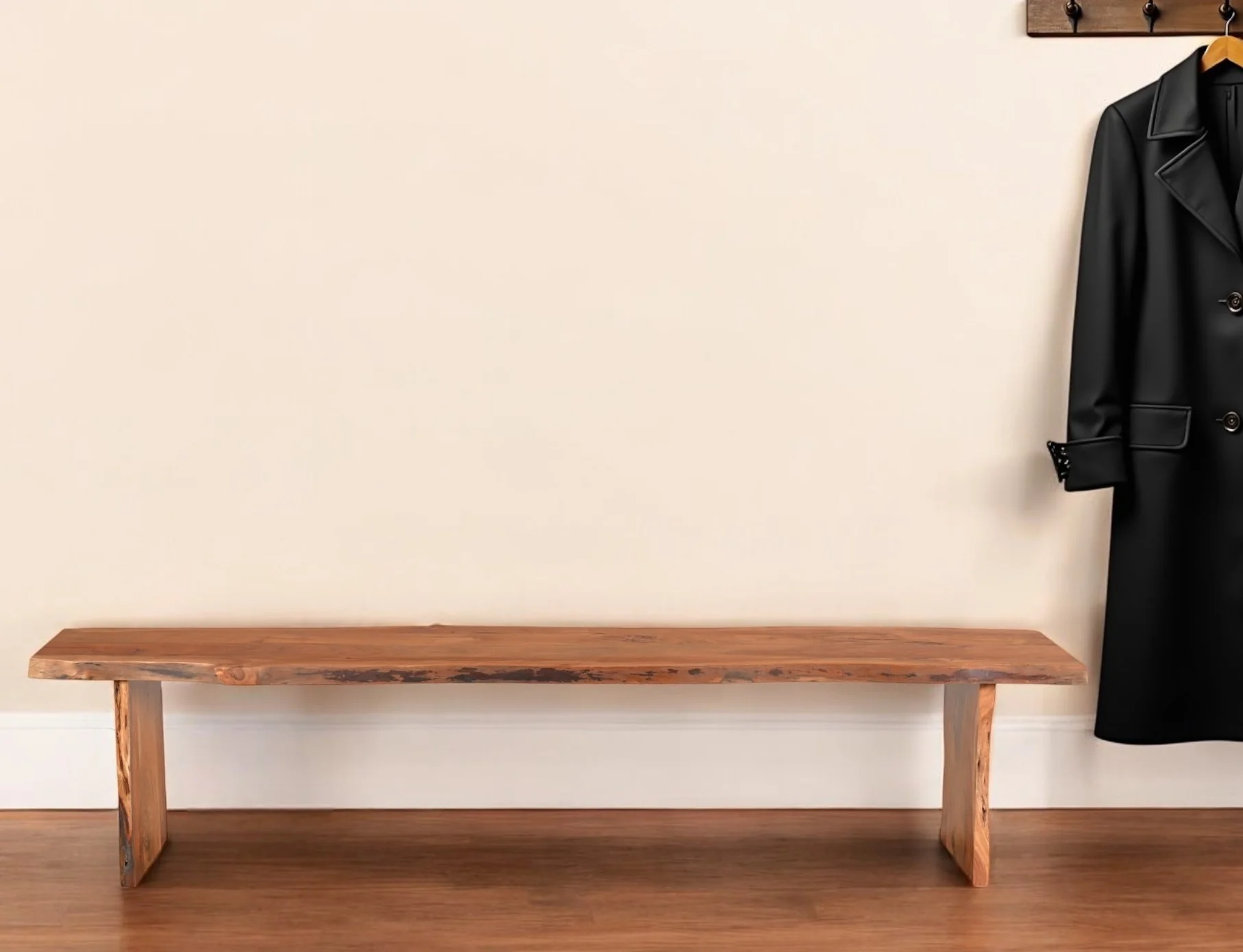 Natural Solid Wood Dining Bench By Homeroots - Image 2