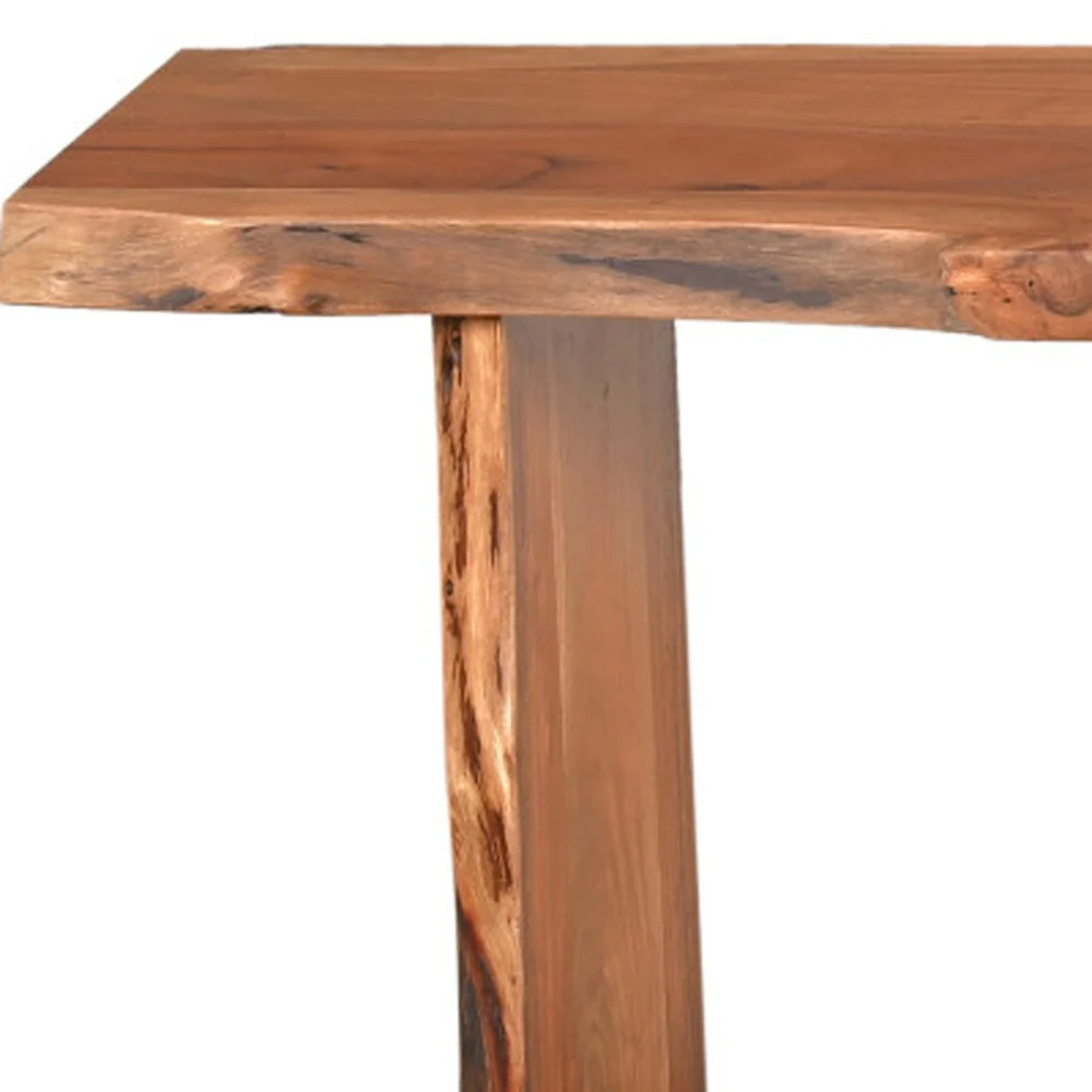 Natural Solid Wood Dining Bench By Homeroots - Image 5