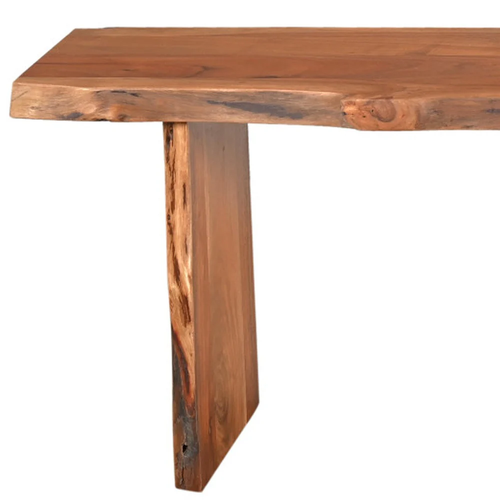 Natural Solid Wood Dining Bench By Homeroots - Image 6