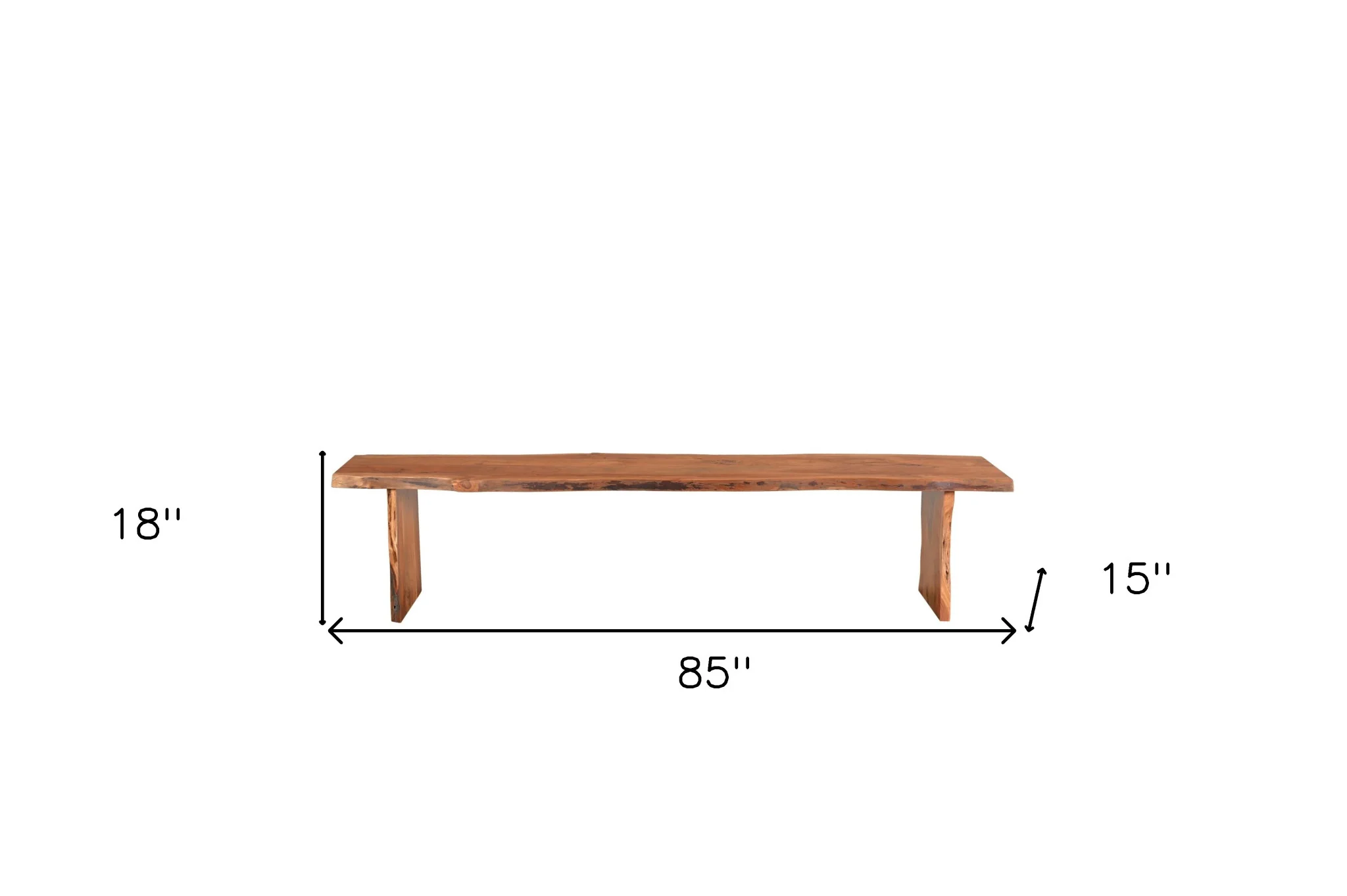 Natural Solid Wood Dining Bench By Homeroots - Image 7
