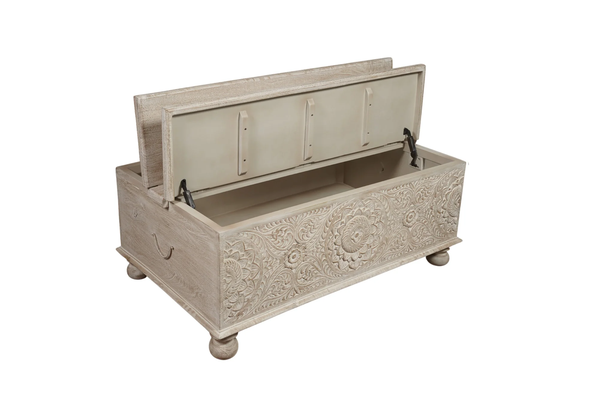 Natural Solid Wood Distressed Lift Top Coffee Table By Homeroots - Image 4