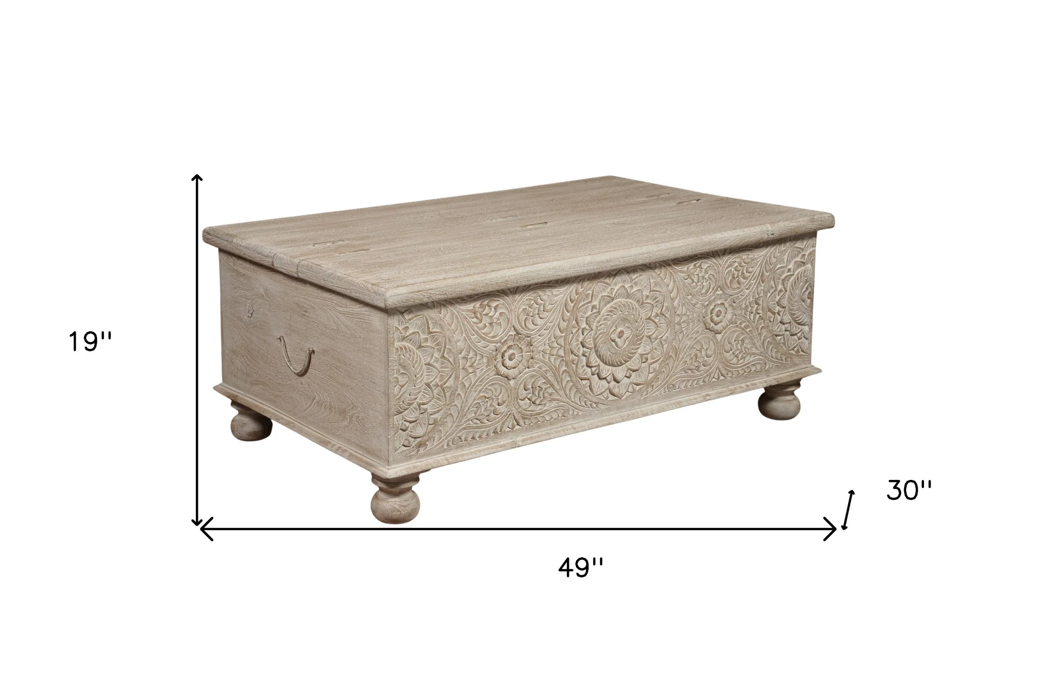 Natural Solid Wood Distressed Lift Top Coffee Table By Homeroots - Image 7