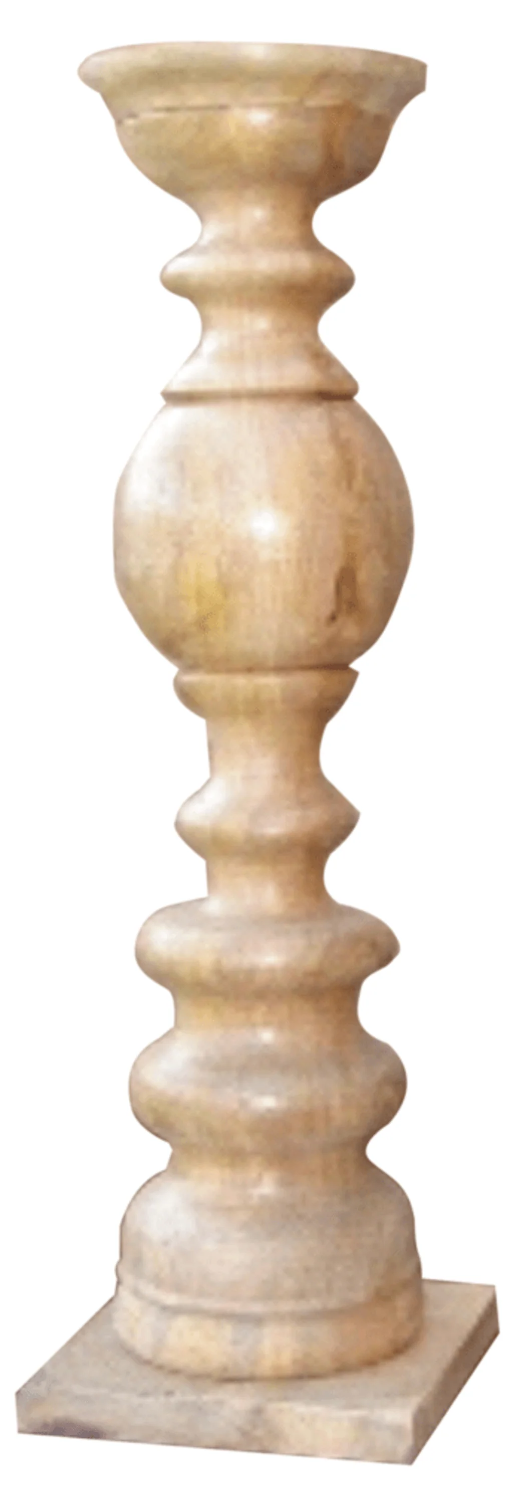 Natural Solid Wood Floor Pillar Candle Holder By Homeroots - Image 2