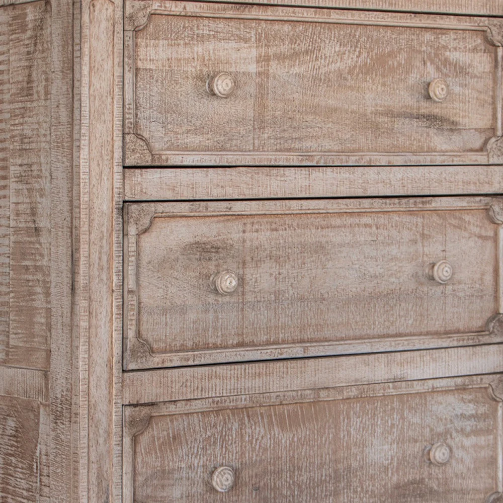 Natural Solid Wood Four Drawer Chest By Homeroots - Image 2