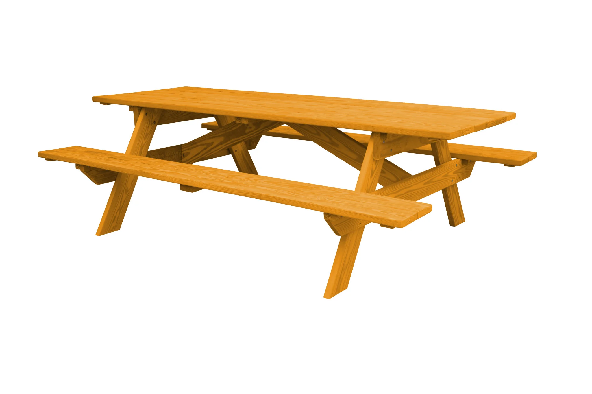 Natural Solid Wood Outdoor Picnic Table By Homeroots - Image 2