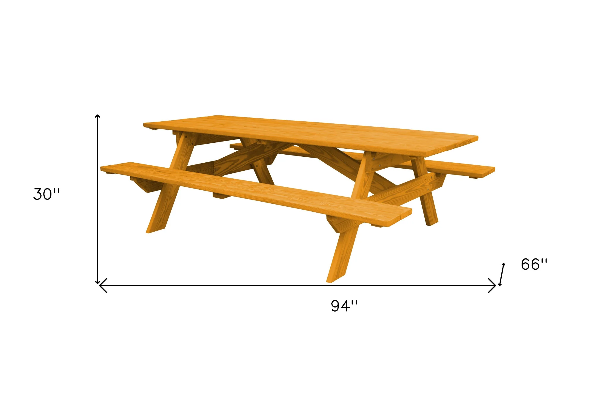 Natural Solid Wood Outdoor Picnic Table By Homeroots - Image 4