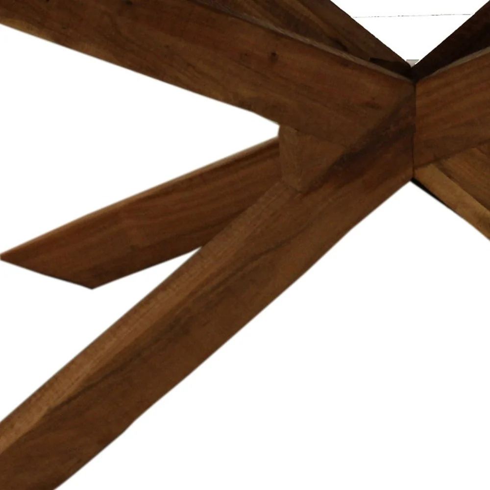 Natural Solid Wood Pedestal Base Dining Table By Homeroots - Image 5