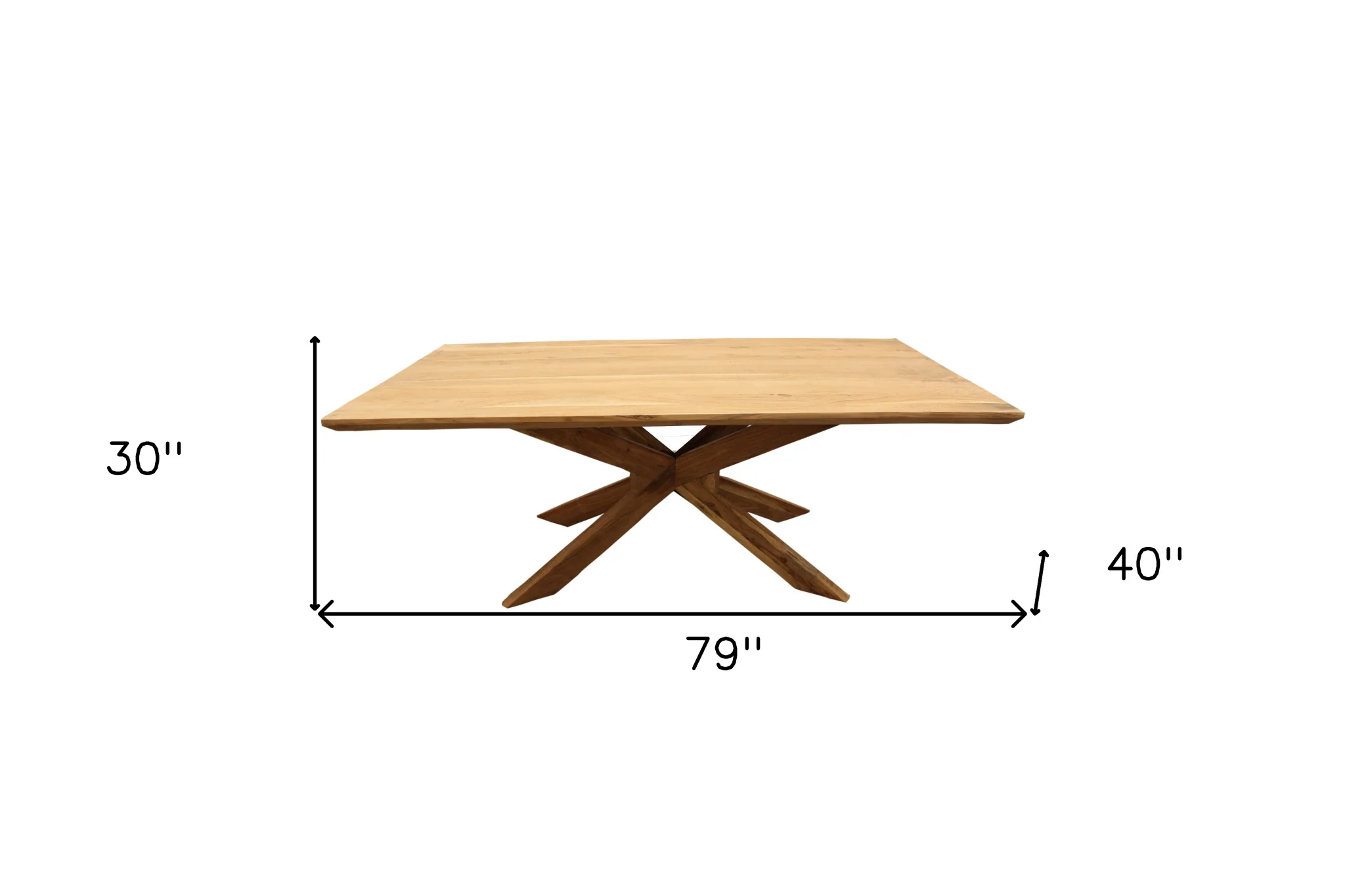 Natural Solid Wood Pedestal Base Dining Table By Homeroots - Image 6