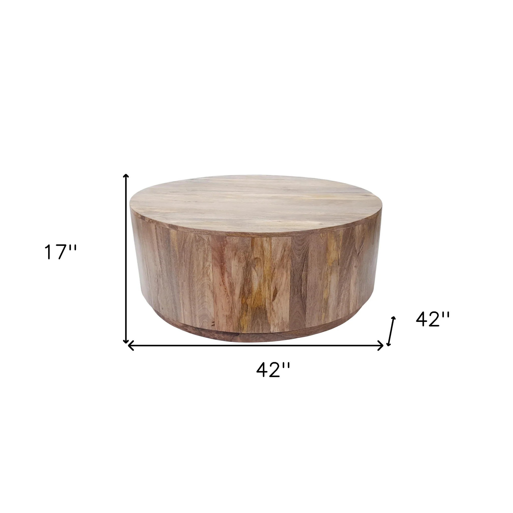 Natural Solid Wood Round Coffee Table By Homeroots - Image 2