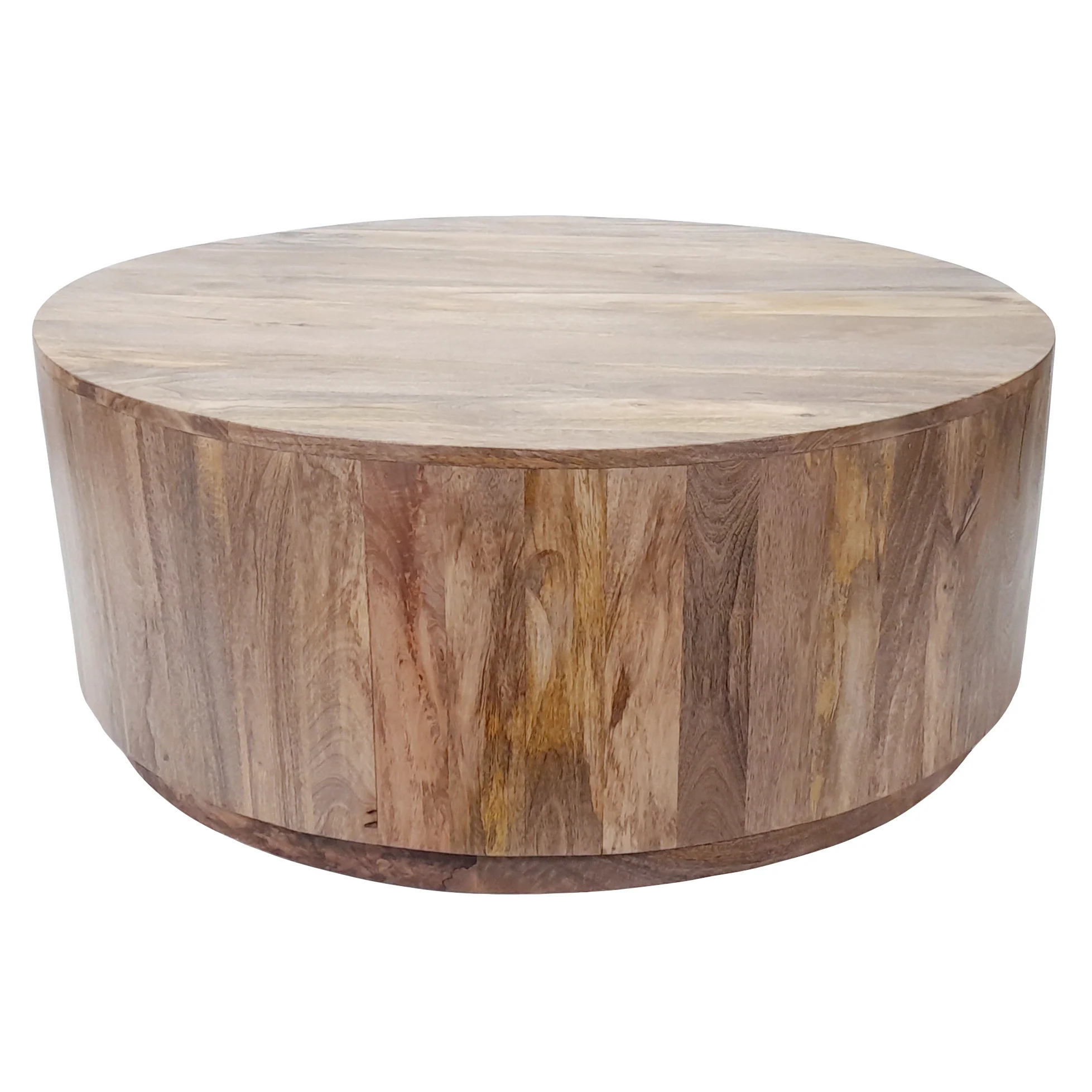 Natural Solid Wood Round Coffee Table By Homeroots - Image 3