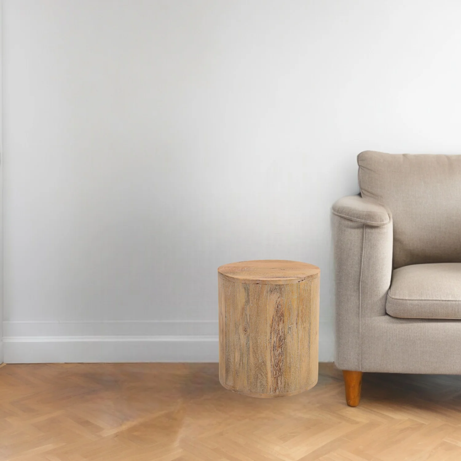 Natural Solid Wood Round End Table By Homeroots - Image 2