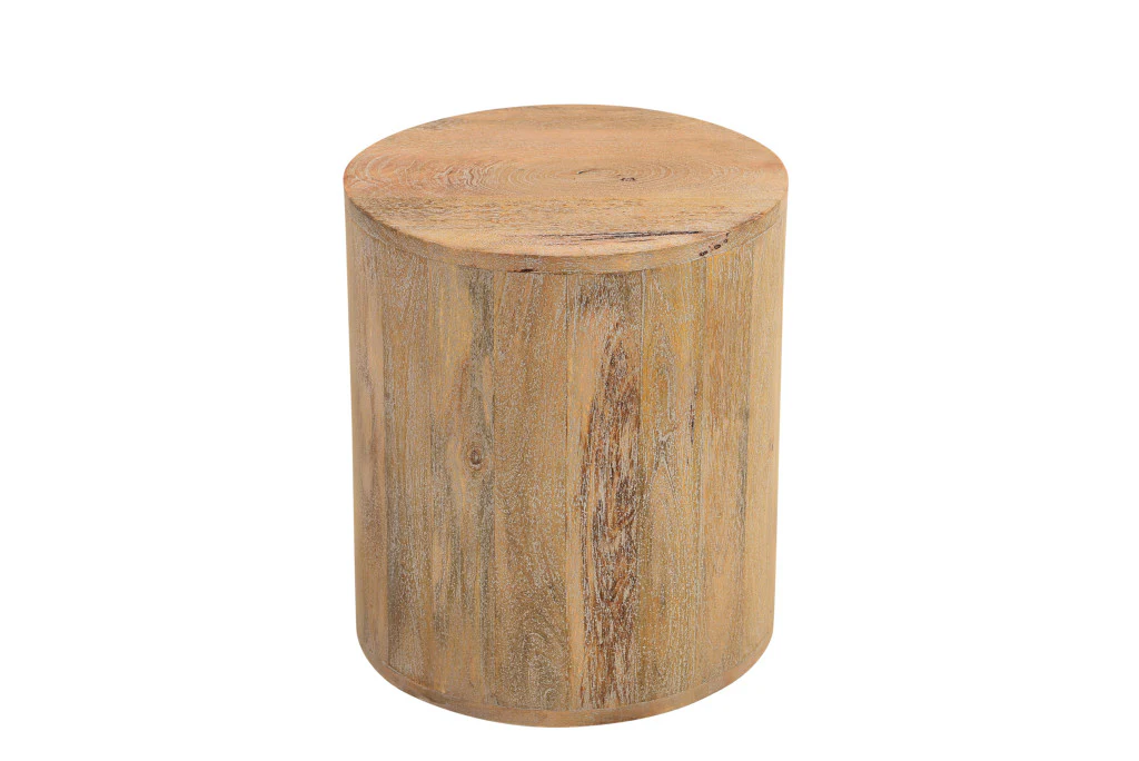 Natural Solid Wood Round End Table By Homeroots - Image 3