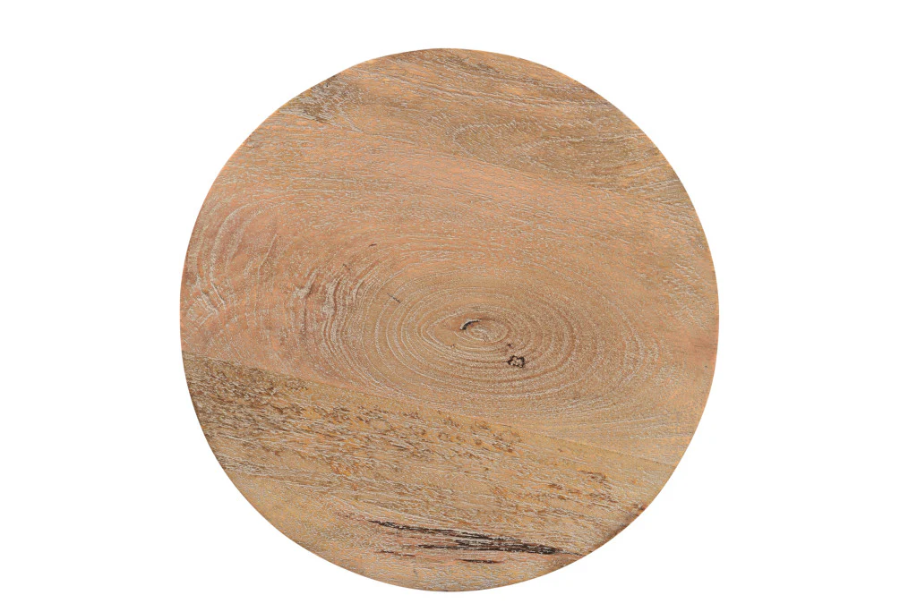 Natural Solid Wood Round End Table By Homeroots - Image 4
