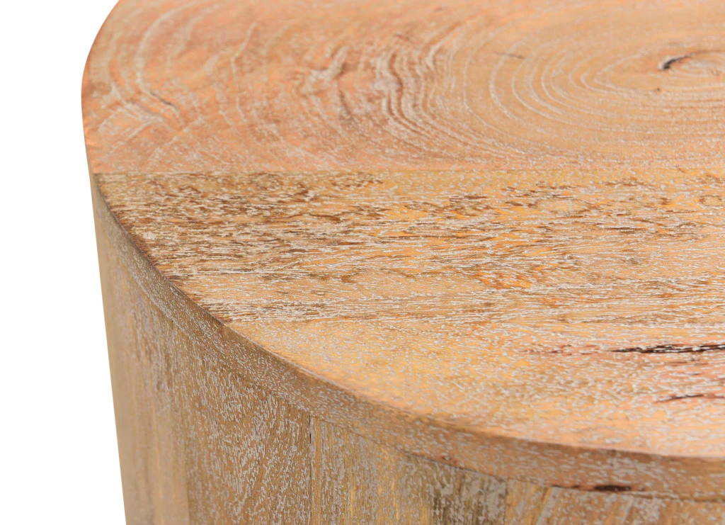 Natural Solid Wood Round End Table By Homeroots - Image 8