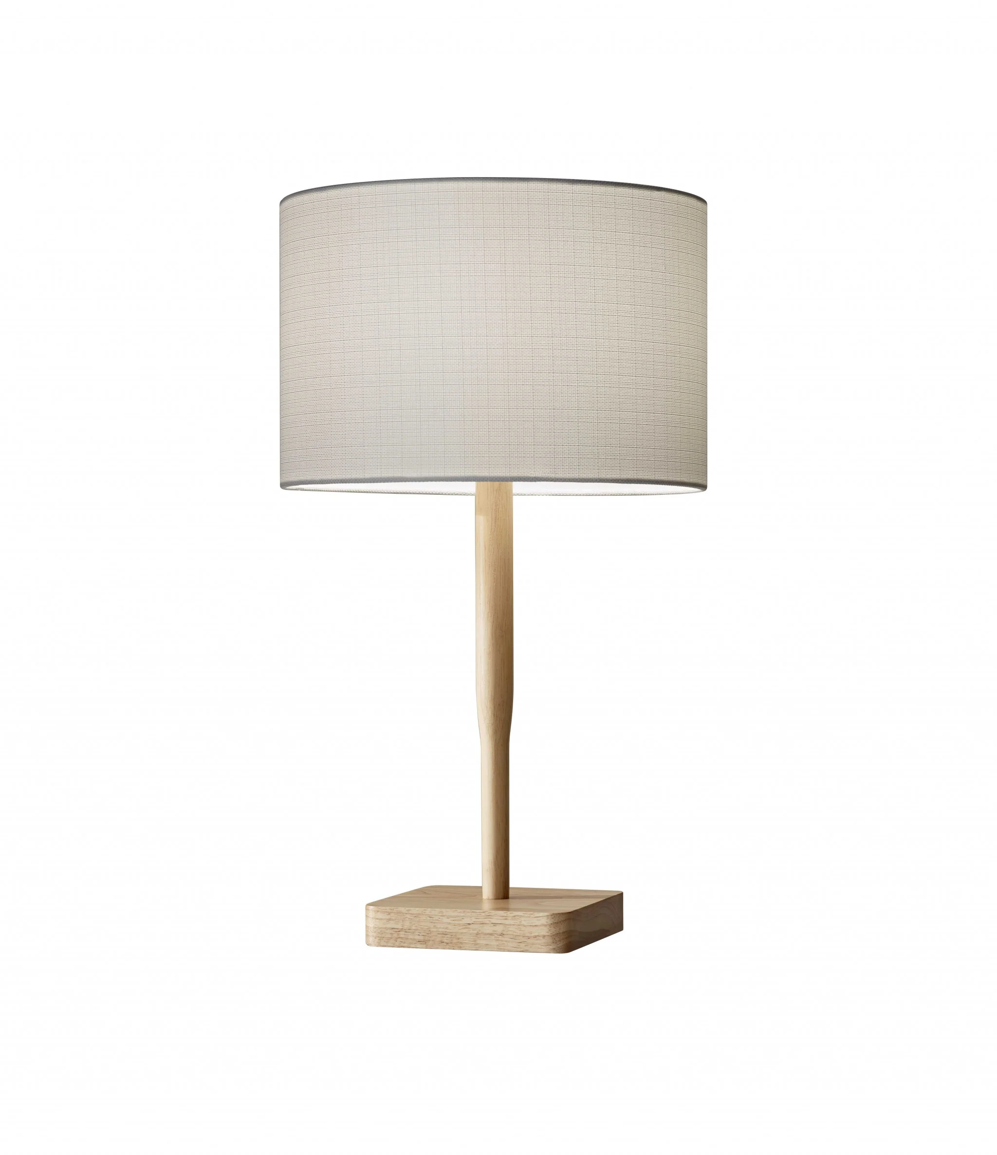Natural Solid Wood Table Lamp With Gray Drum Shade By Homeroots - Image 5