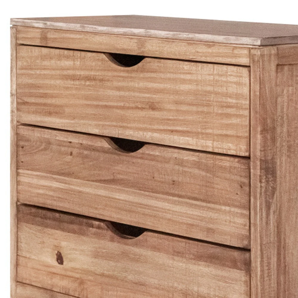 Natural Solid Wood Three Drawer Chest By Homeroots - Image 2