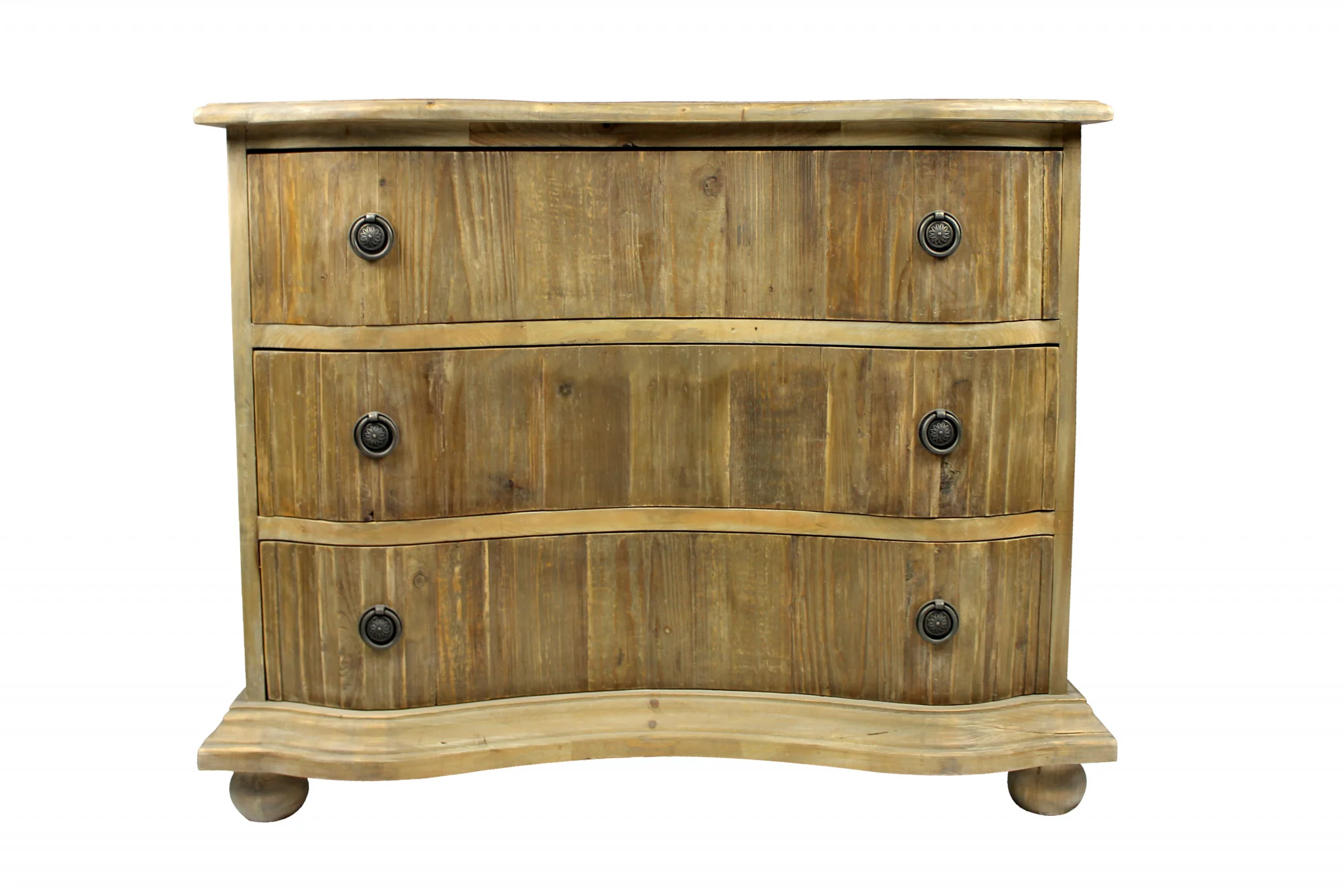Natural Solid Wood Three Drawer Dresser By Homeroots - Image 3