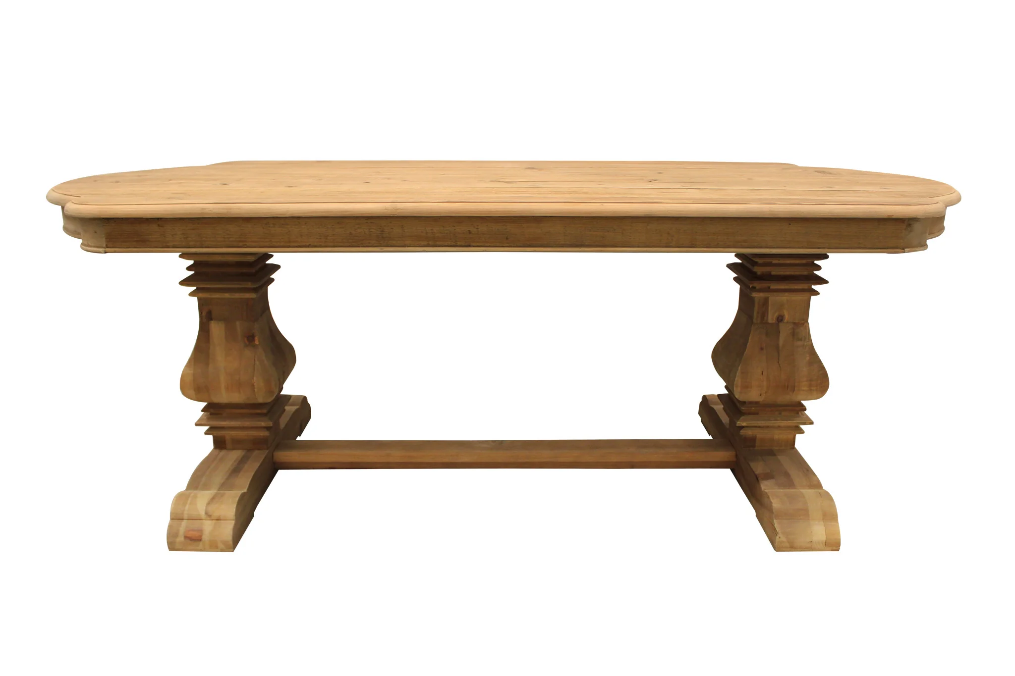 Natural Solid Wood Trestle Base Dining Table By Homeroots - Image 2