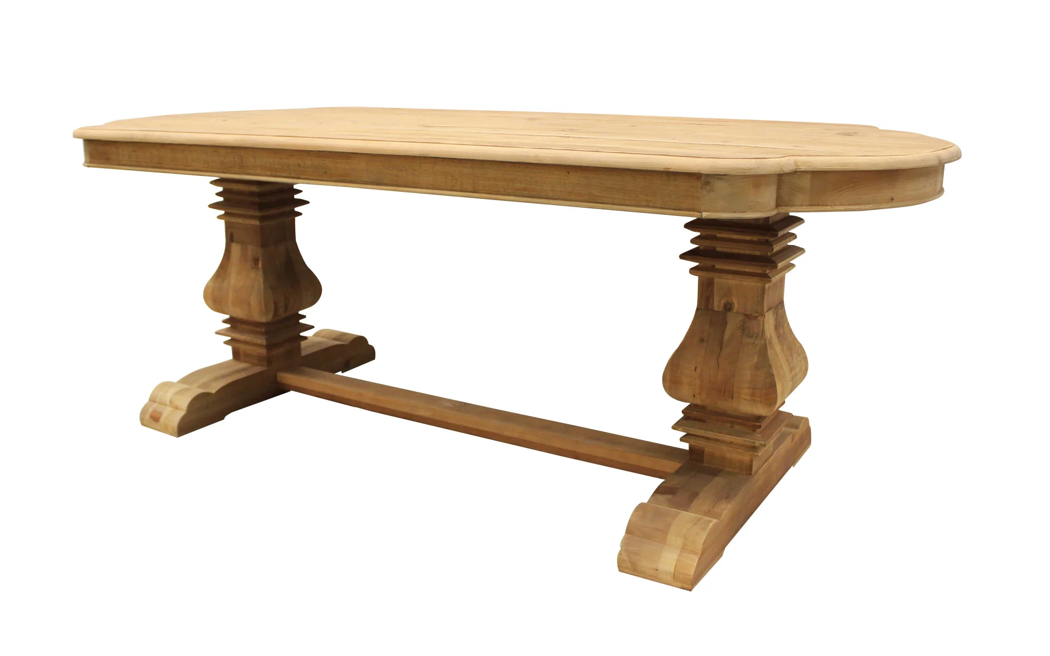 Natural Solid Wood Trestle Base Dining Table By Homeroots - Image 4