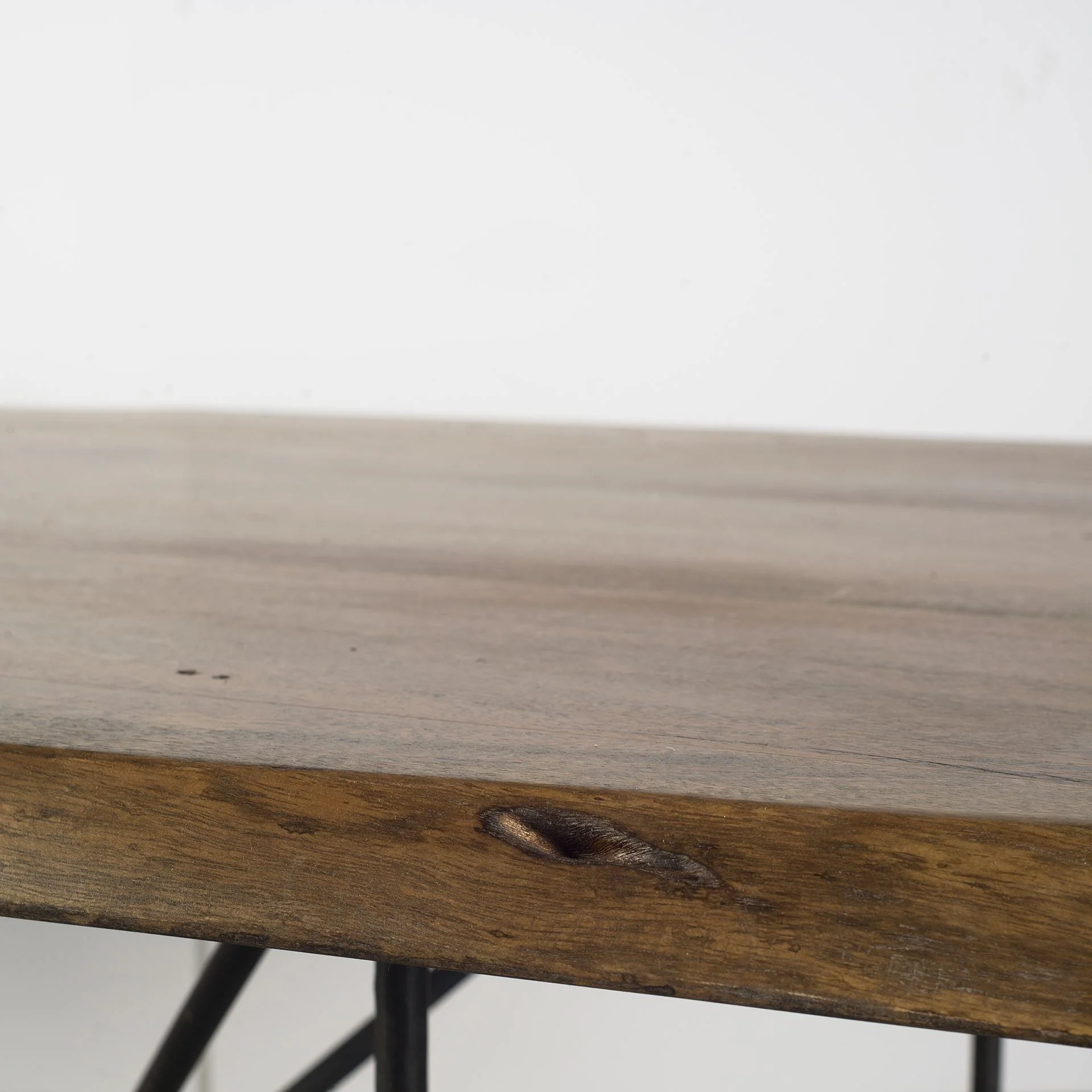 Natural Tapered Live Edge Top With Iron Base Dining Table By Homeroots - Image 3