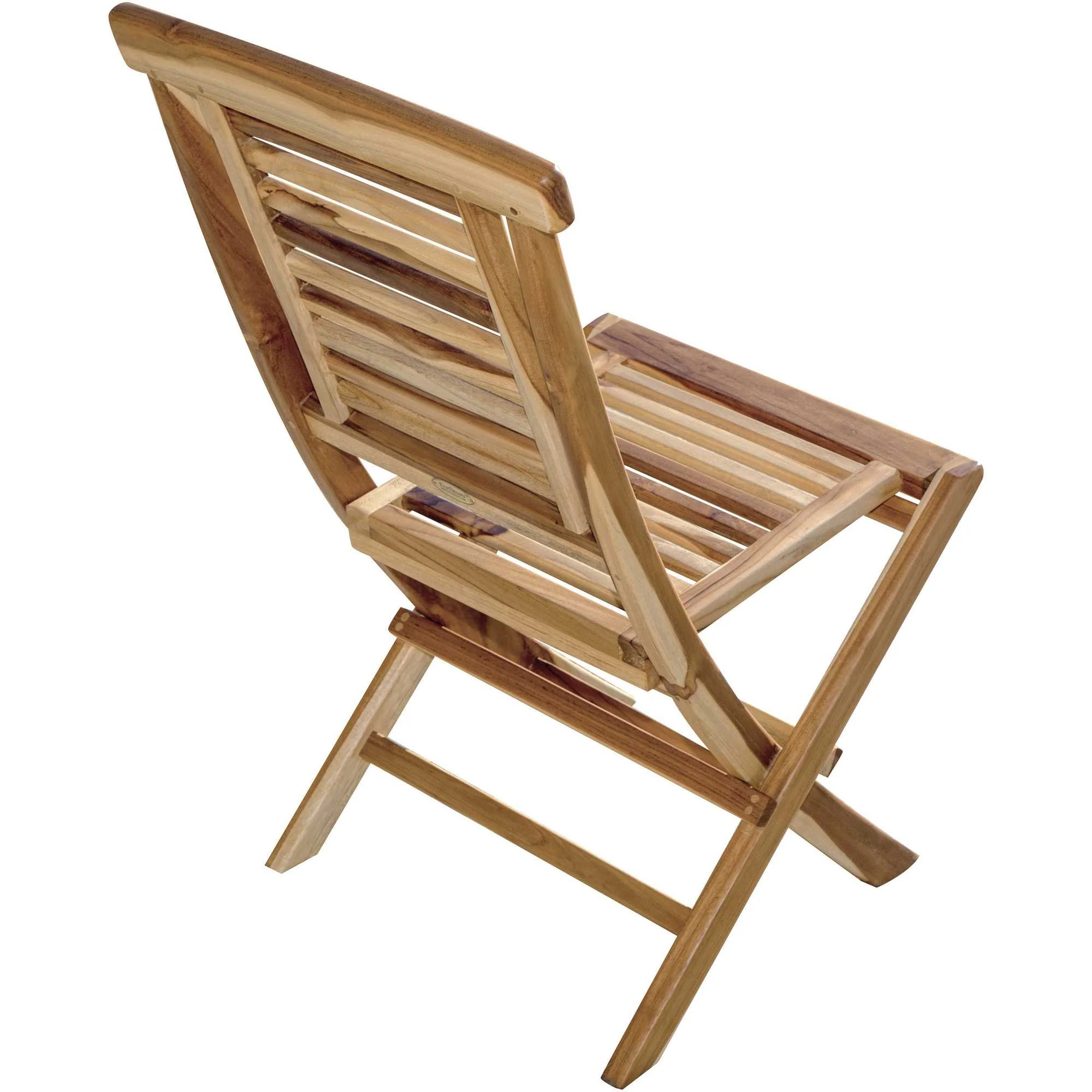 Natural Teak Stripe Back Folding Dining Chair By Homeroots - Image 3