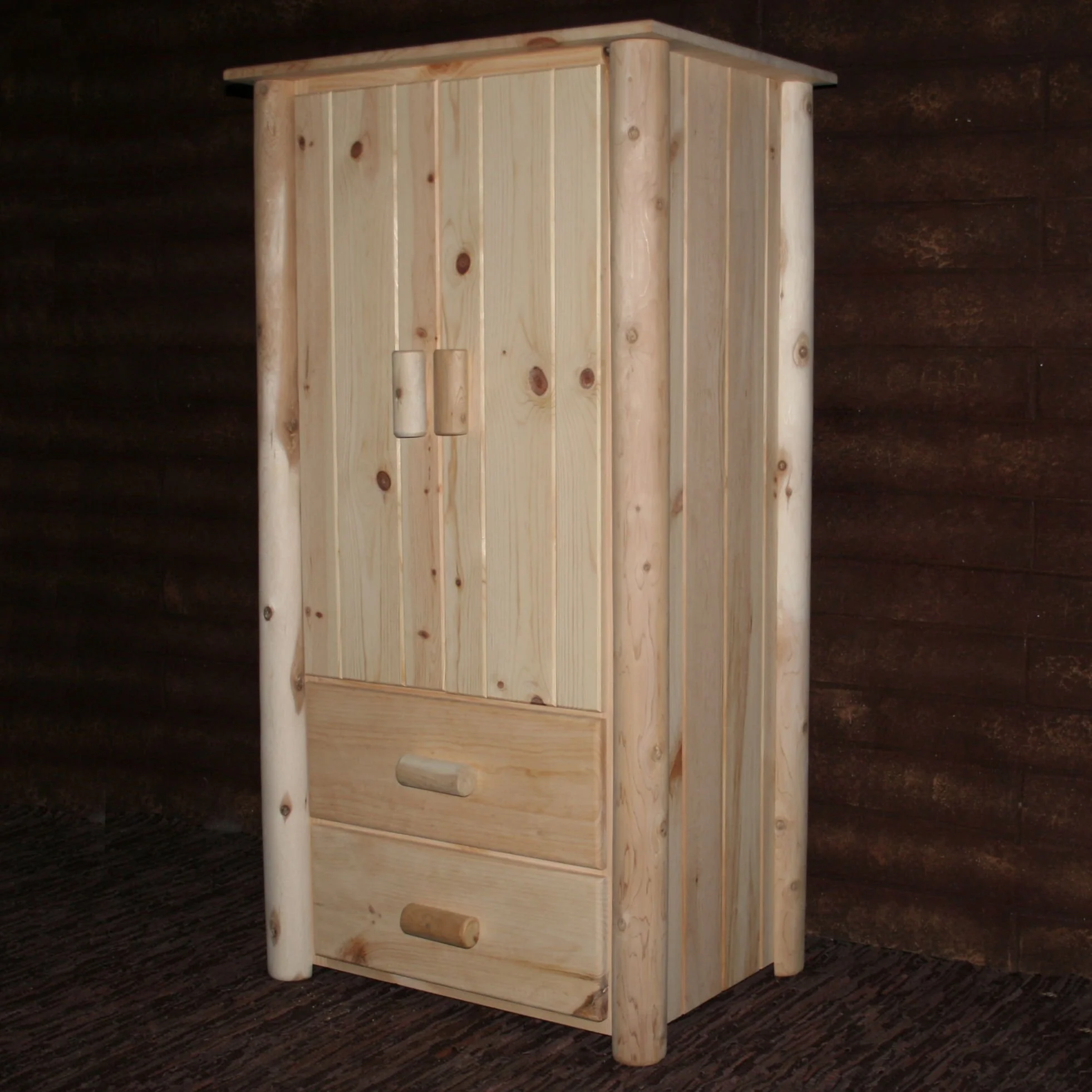 Natural Unfinished All Wood Armoire By Homeroots - Image 2