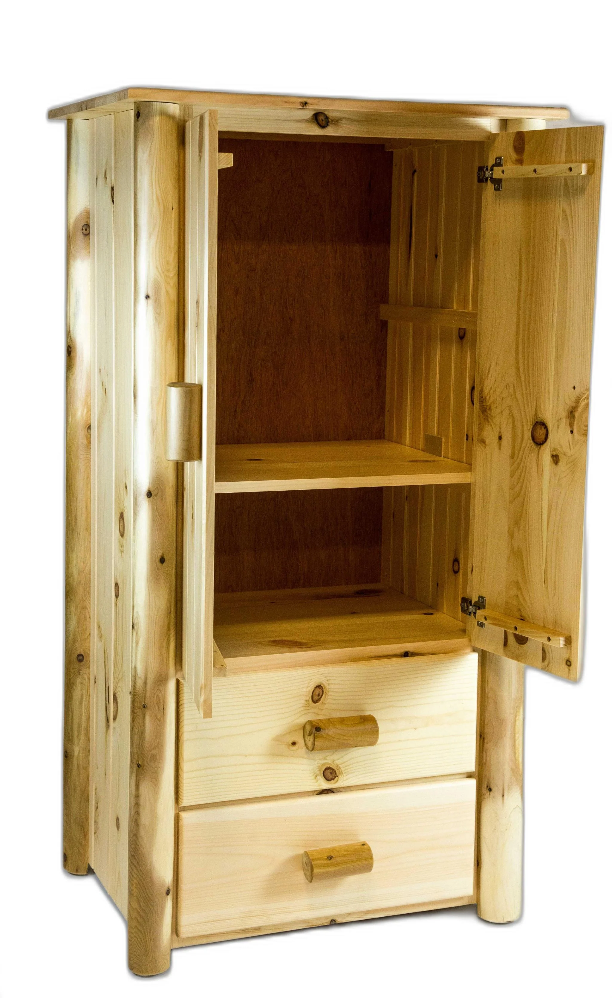 Natural Unfinished All Wood Armoire By Homeroots - Image 4
