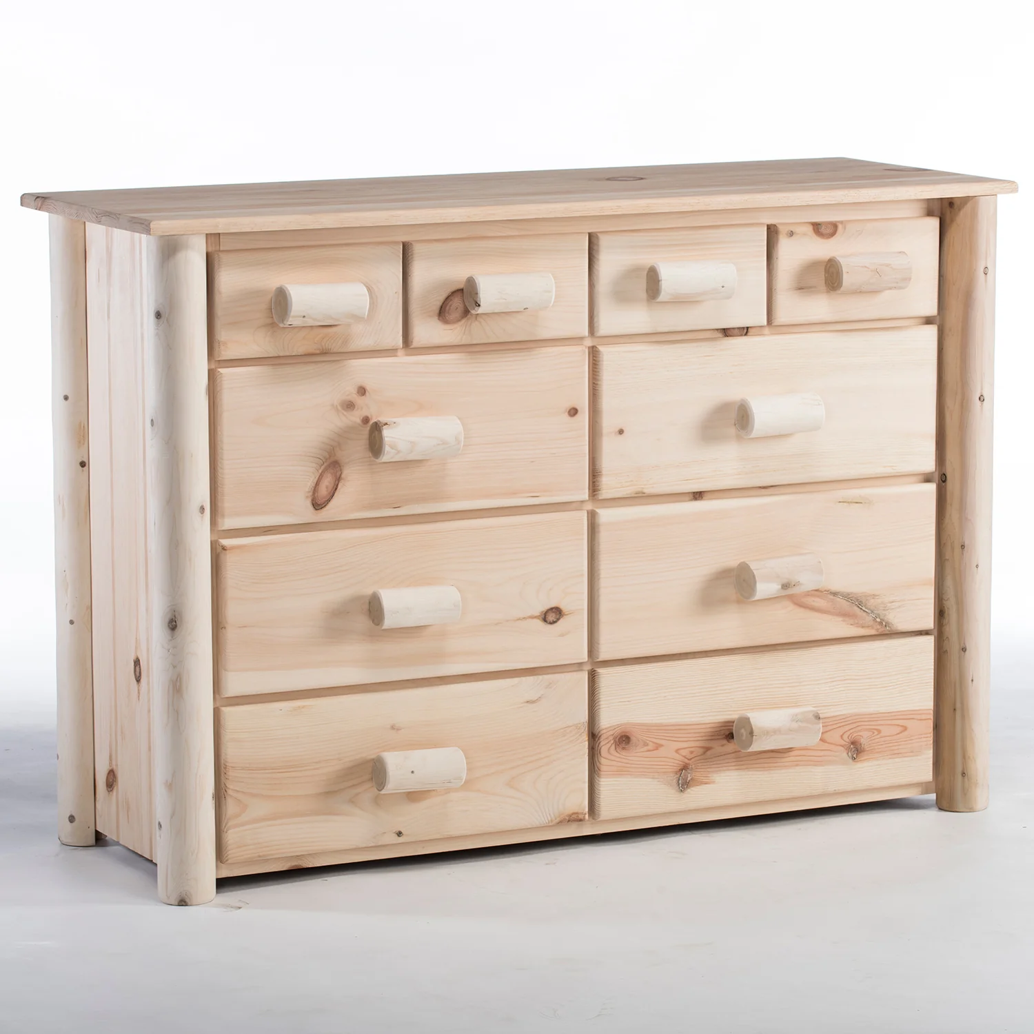 Natural Unfinished Wood Ten Drawer Dresser By Homeroots - Image 2