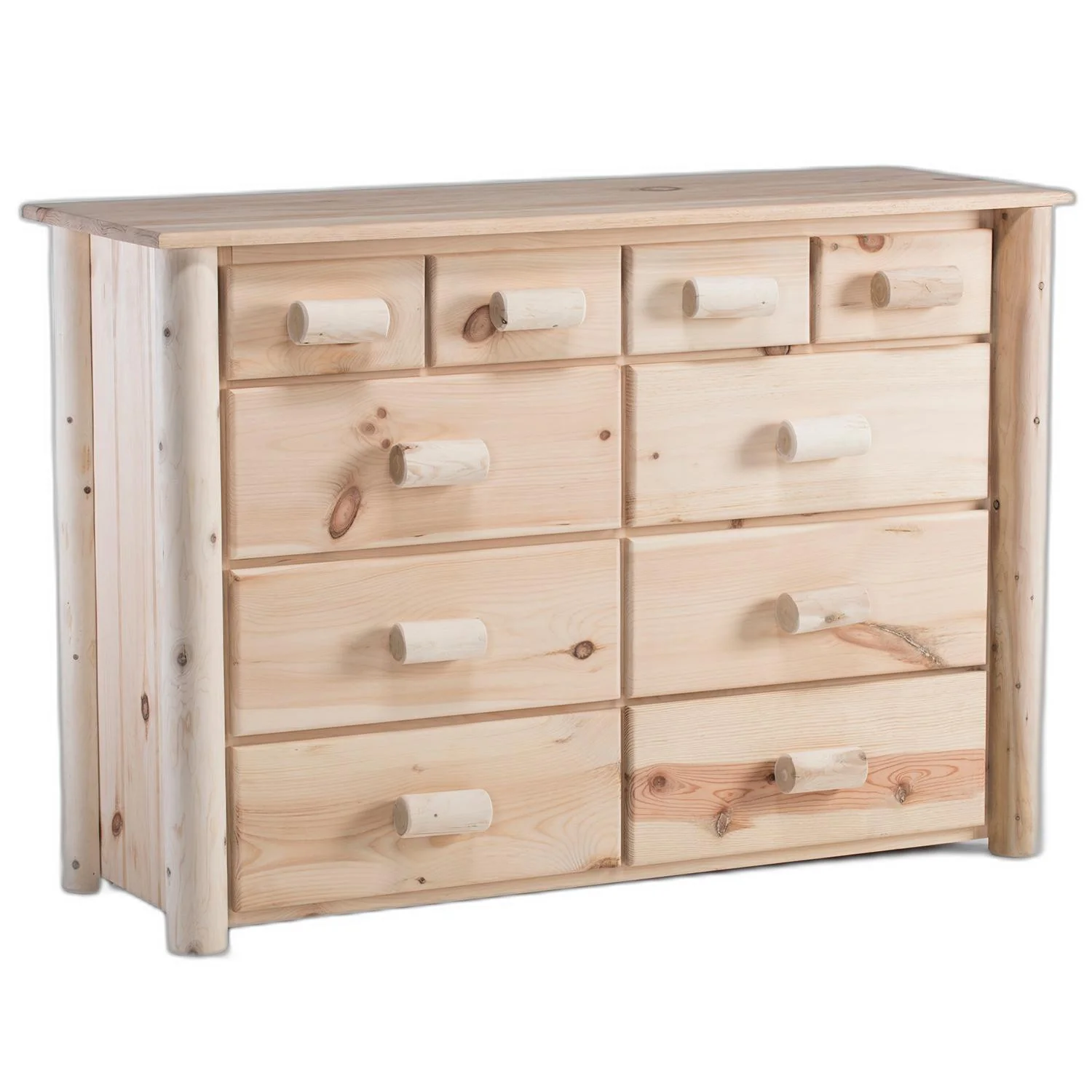 Natural Unfinished Wood Ten Drawer Dresser By Homeroots - Image 6