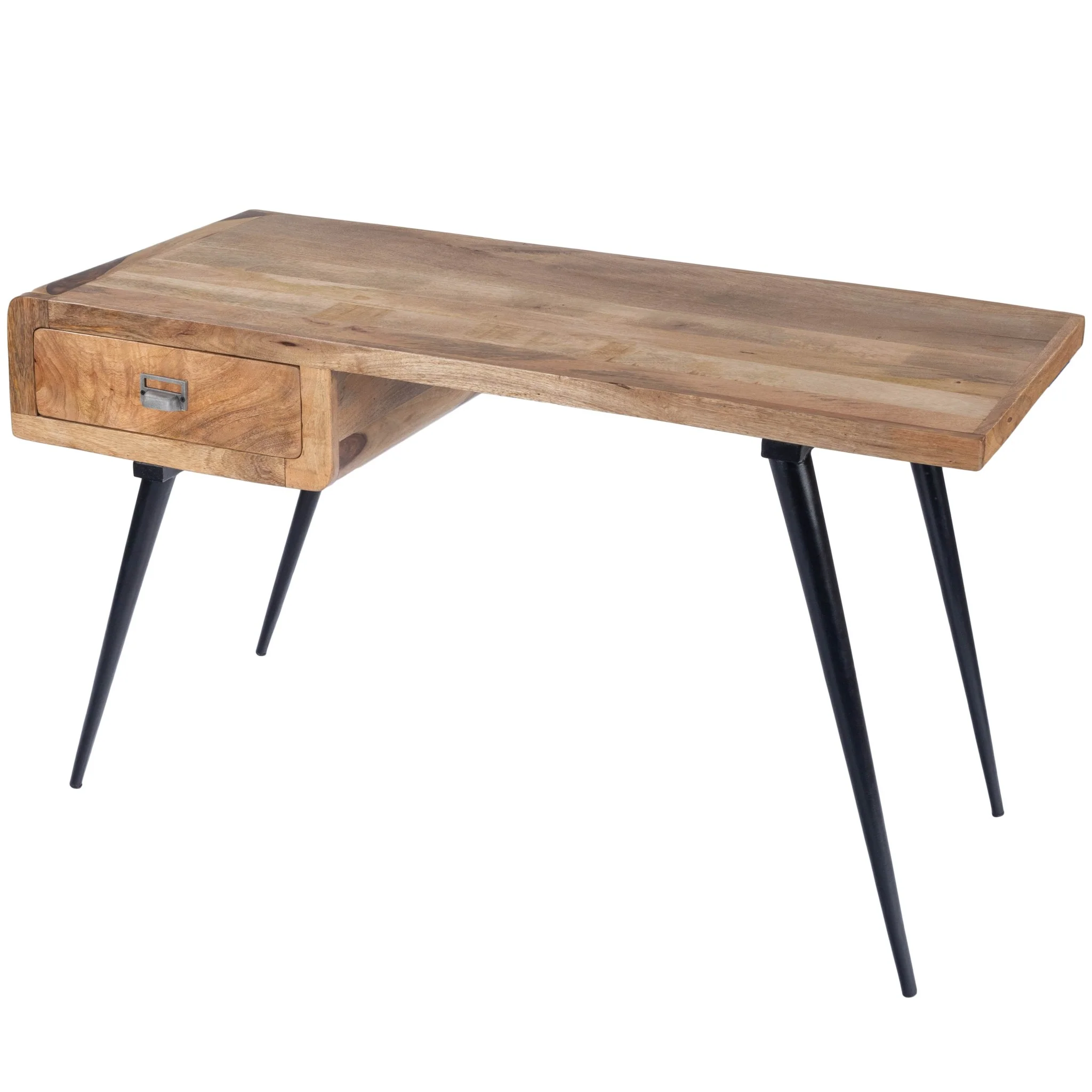 Natural Wood and Metal Desk By Homeroots - Image 2