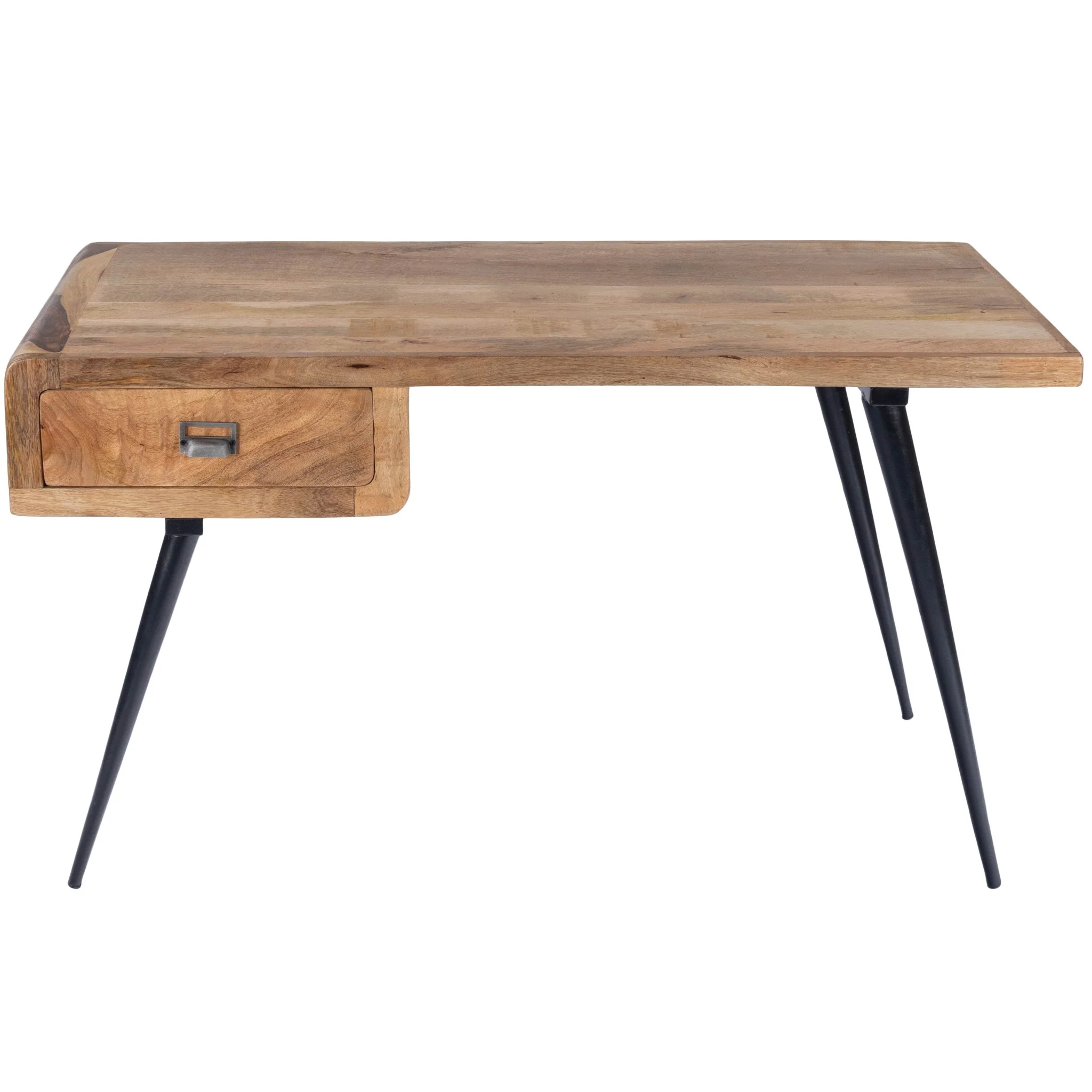 Natural Wood and Metal Desk By Homeroots - Image 3