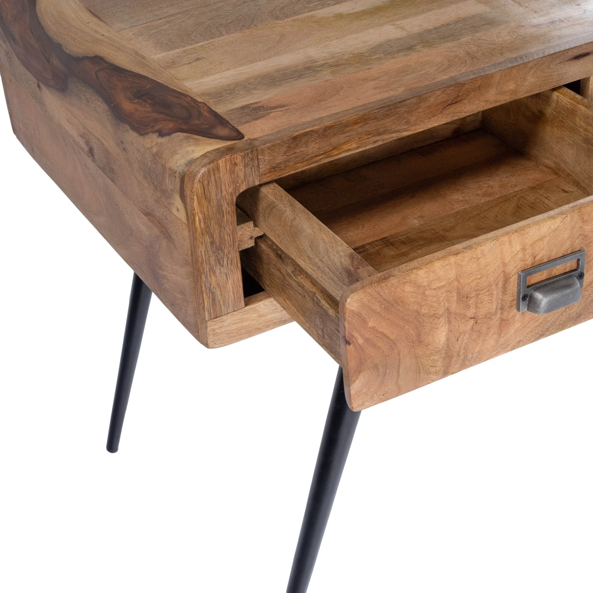 Natural Wood and Metal Desk By Homeroots - Image 7