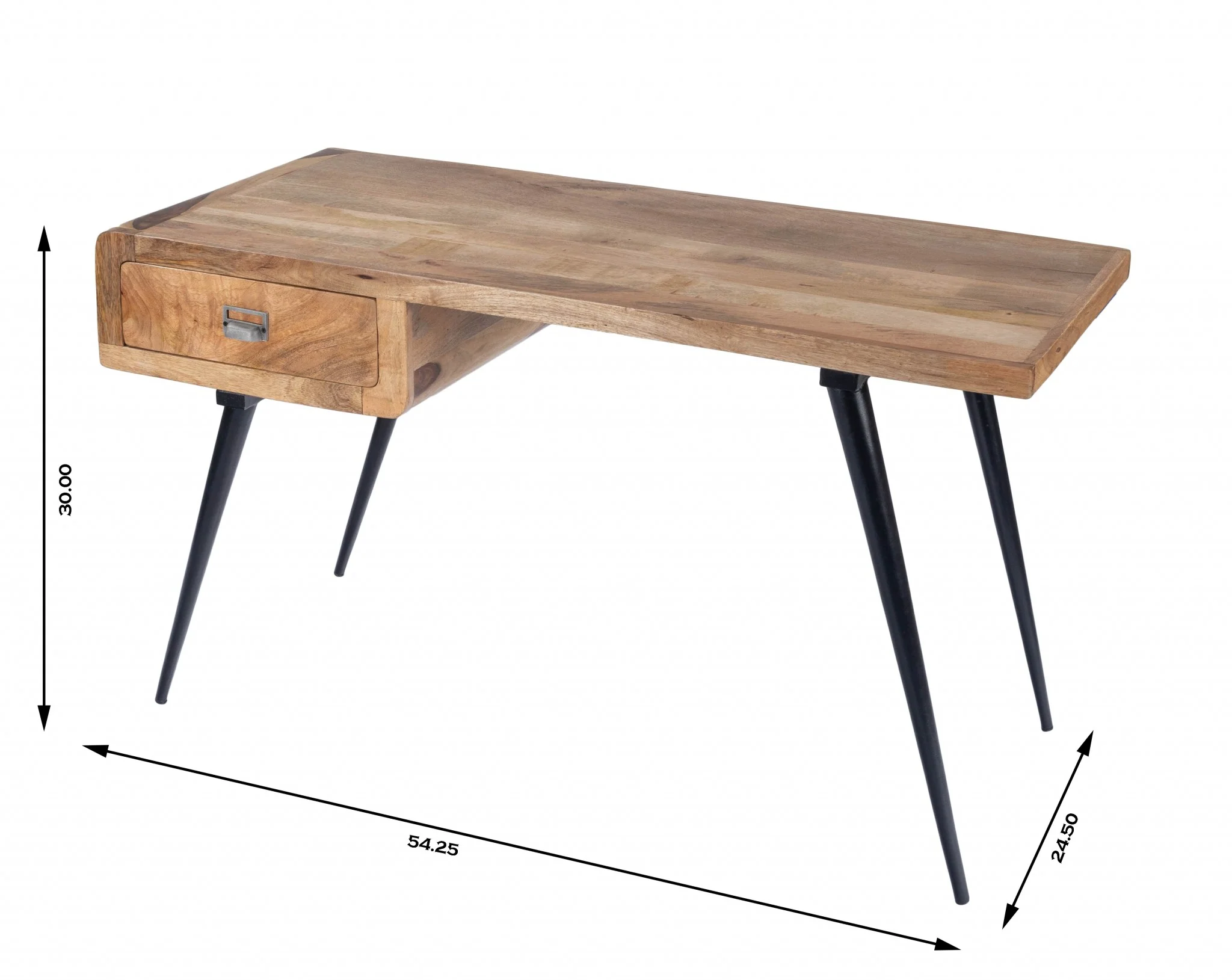 Natural Wood and Metal Desk By Homeroots - Image 9