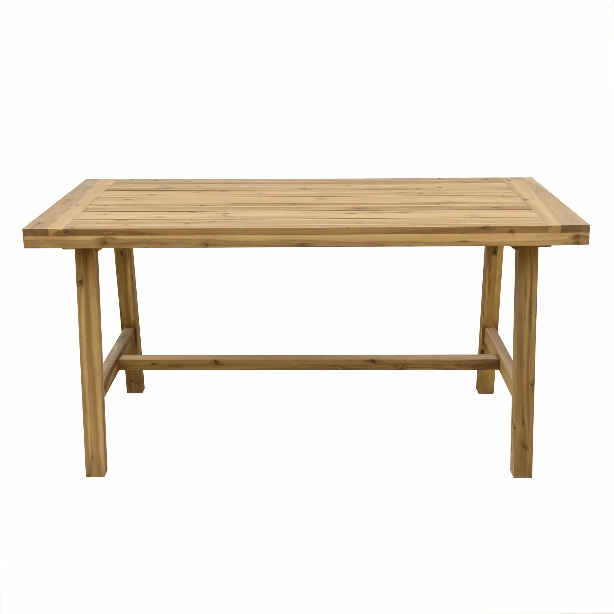 Natural Wood Dining Table with Leg Support By Homeroots - Image 2
