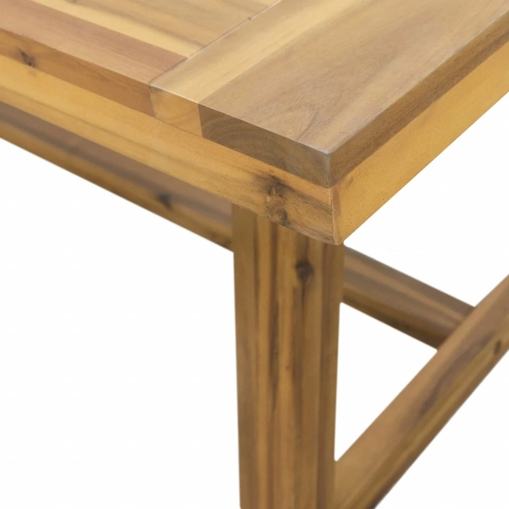 Natural Wood Dining Table with Leg Support By Homeroots - Image 5