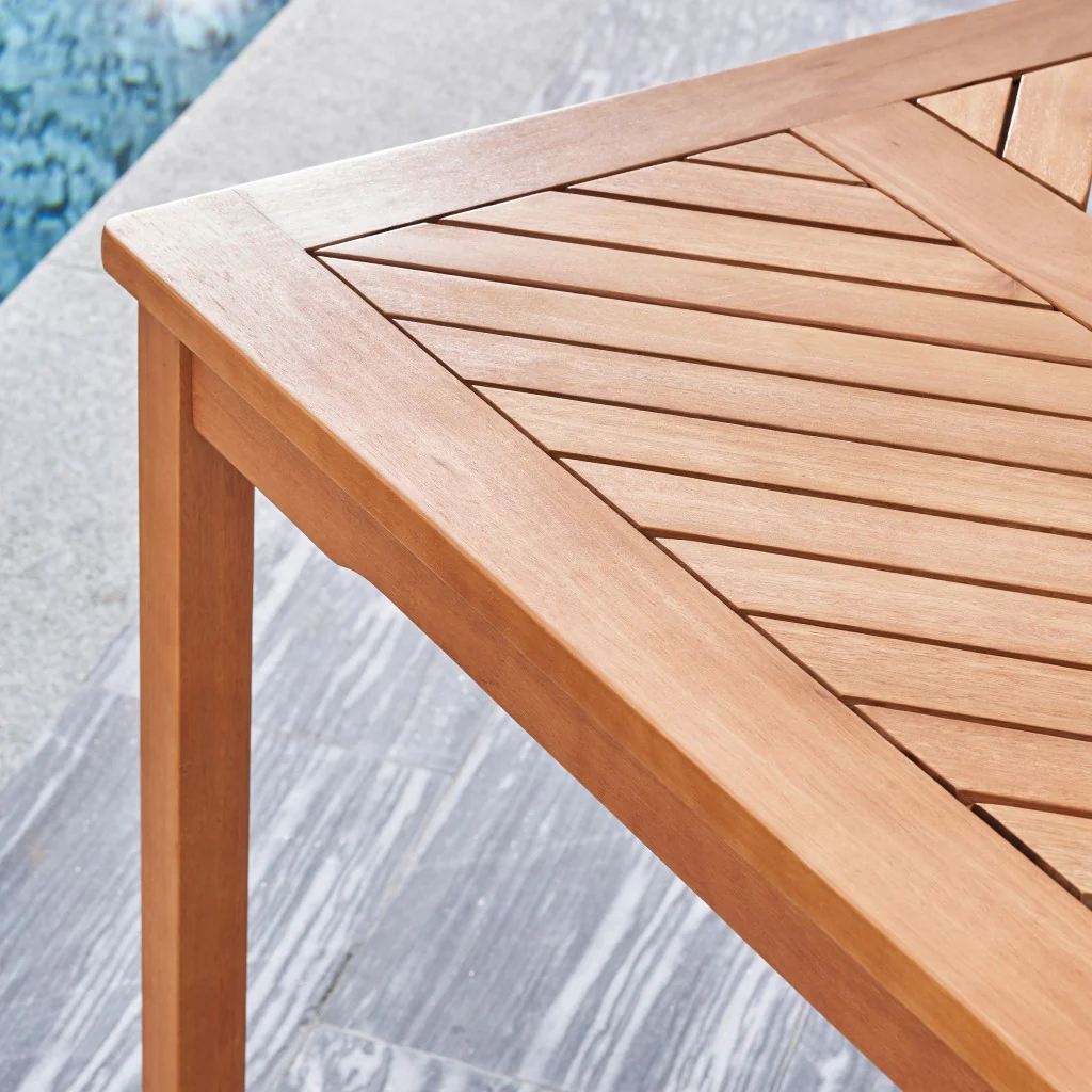 Natural Wood Dining Table with Straight Legs By Homeroots - Image 5