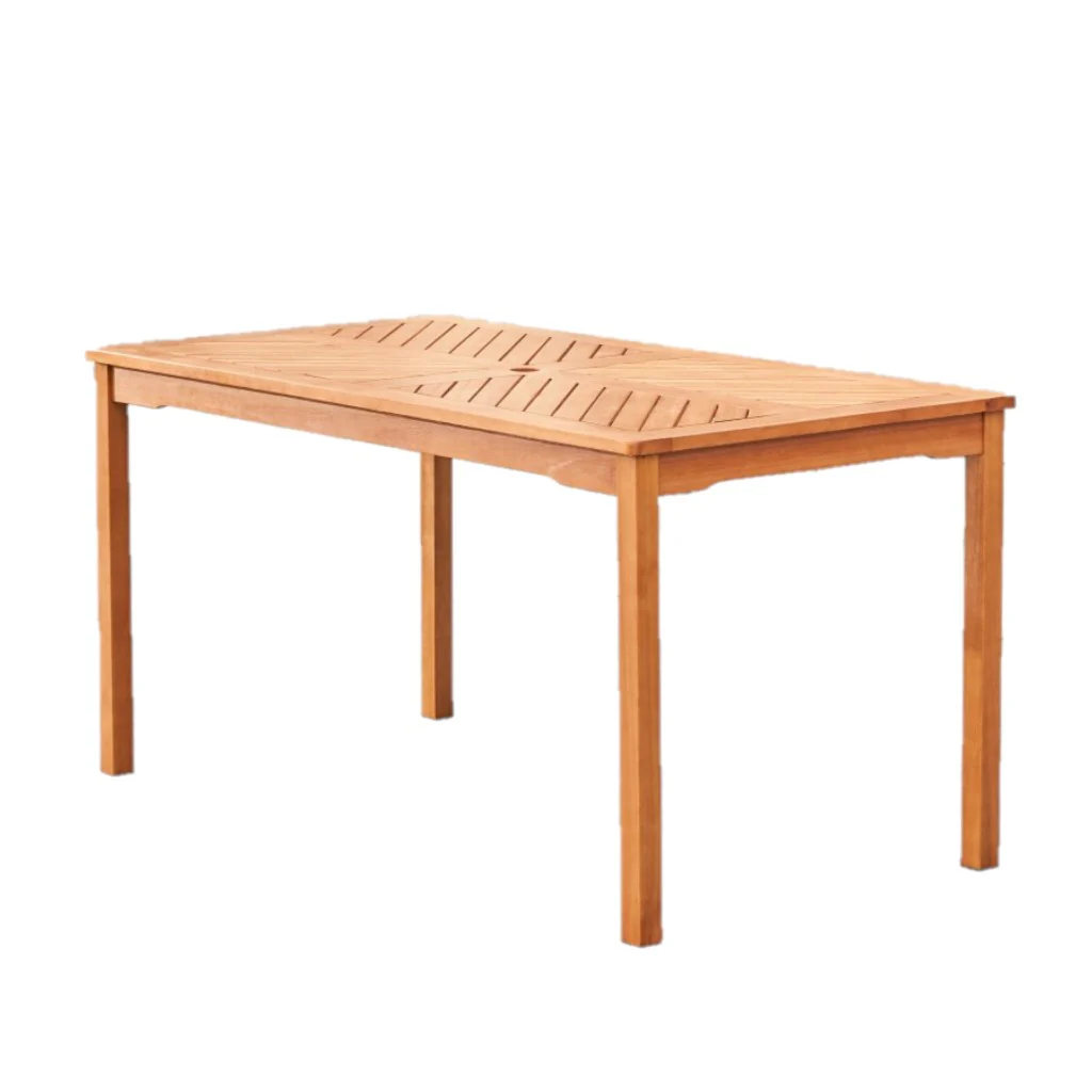 Natural Wood Dining Table with Straight Legs By Homeroots - Image 6